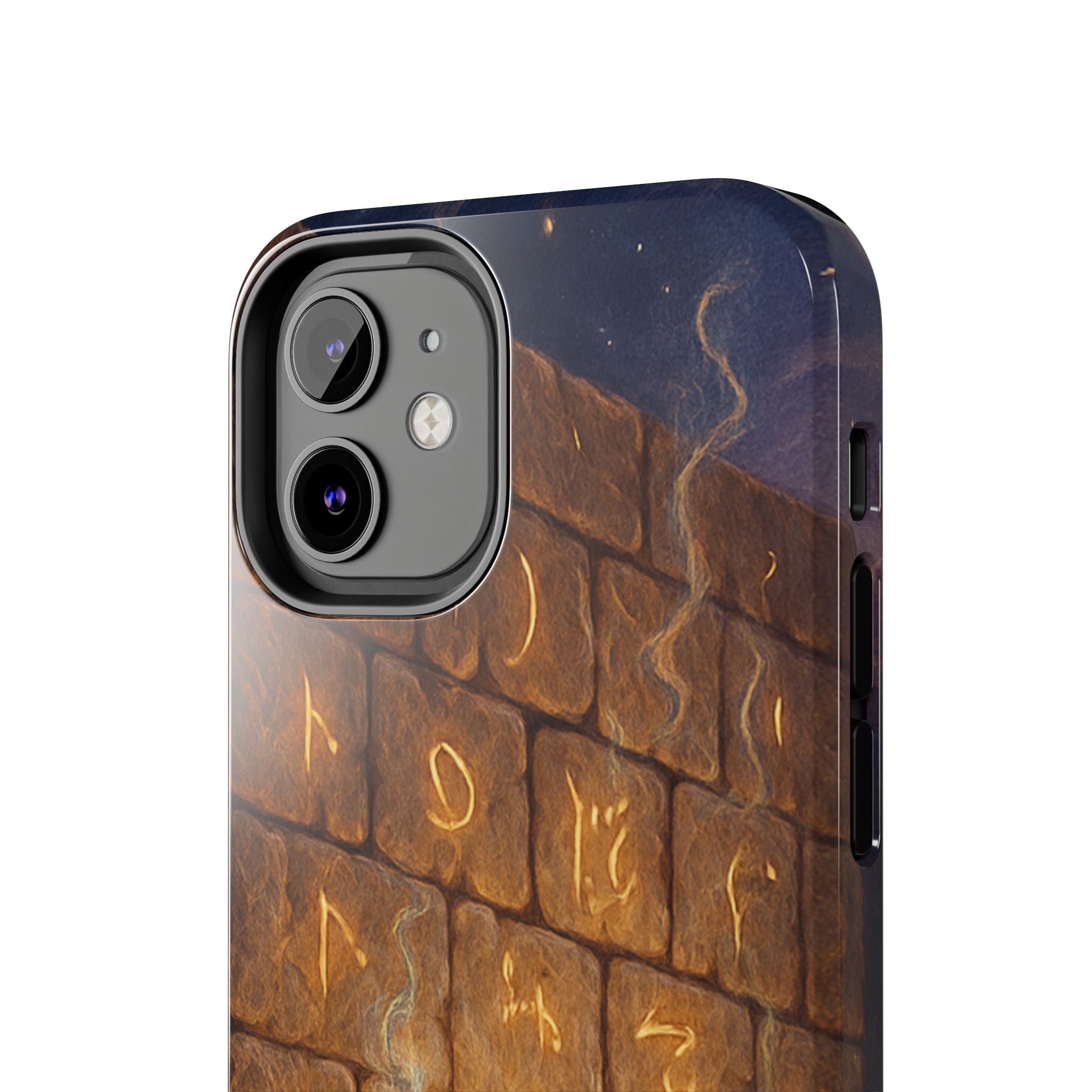 Jewish western Wall Illustration Phone Case — Prayer Silhouettes, Jerusalem Religious Art