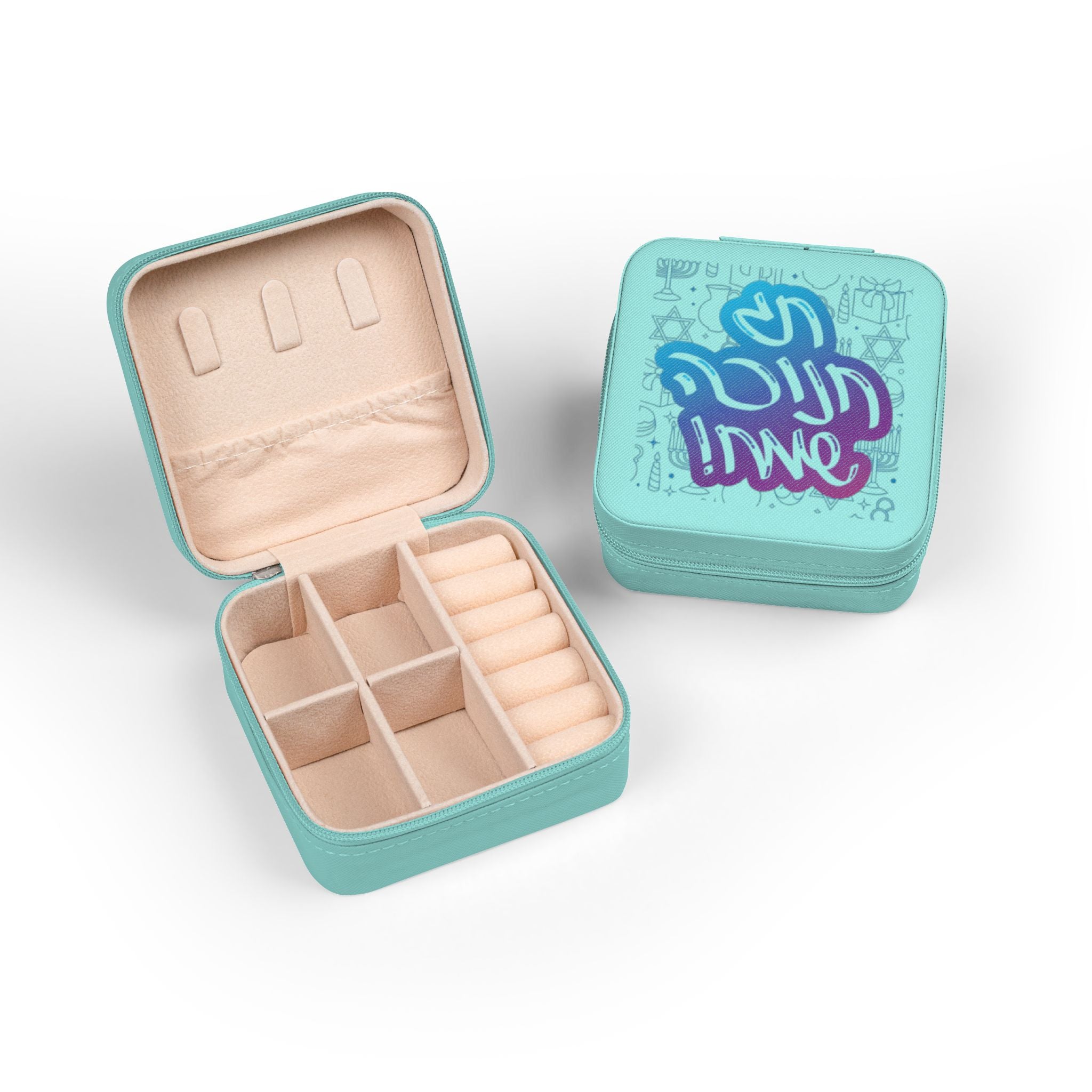 Compact Jewelry Travel Case — Cute Pink Organizer with Ring & Earring Compartments