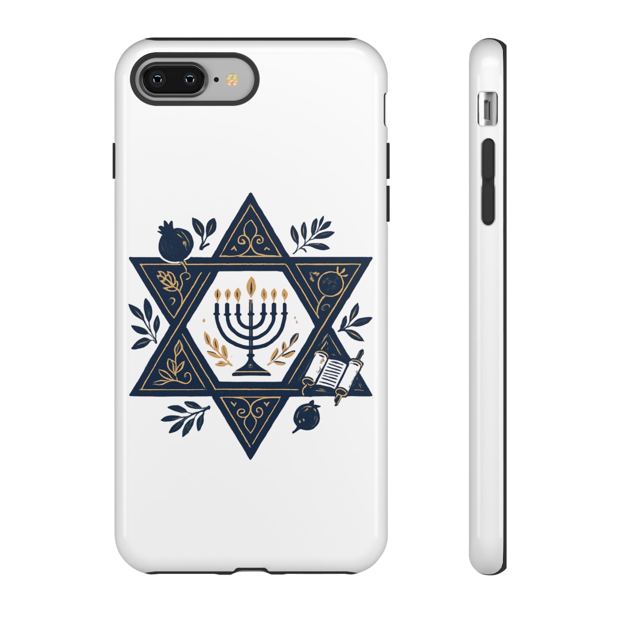 Jewish Star of David Menorah Phone Case — Jewish Hanukkah Symbol Protective Cover