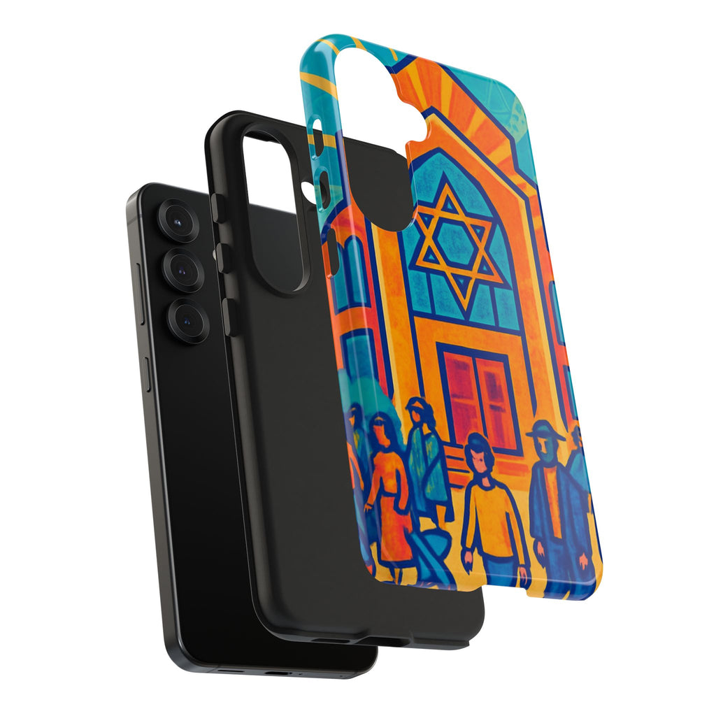Jewish Synagogue Art Tough Phone Case — Colorful Jewish Community Design