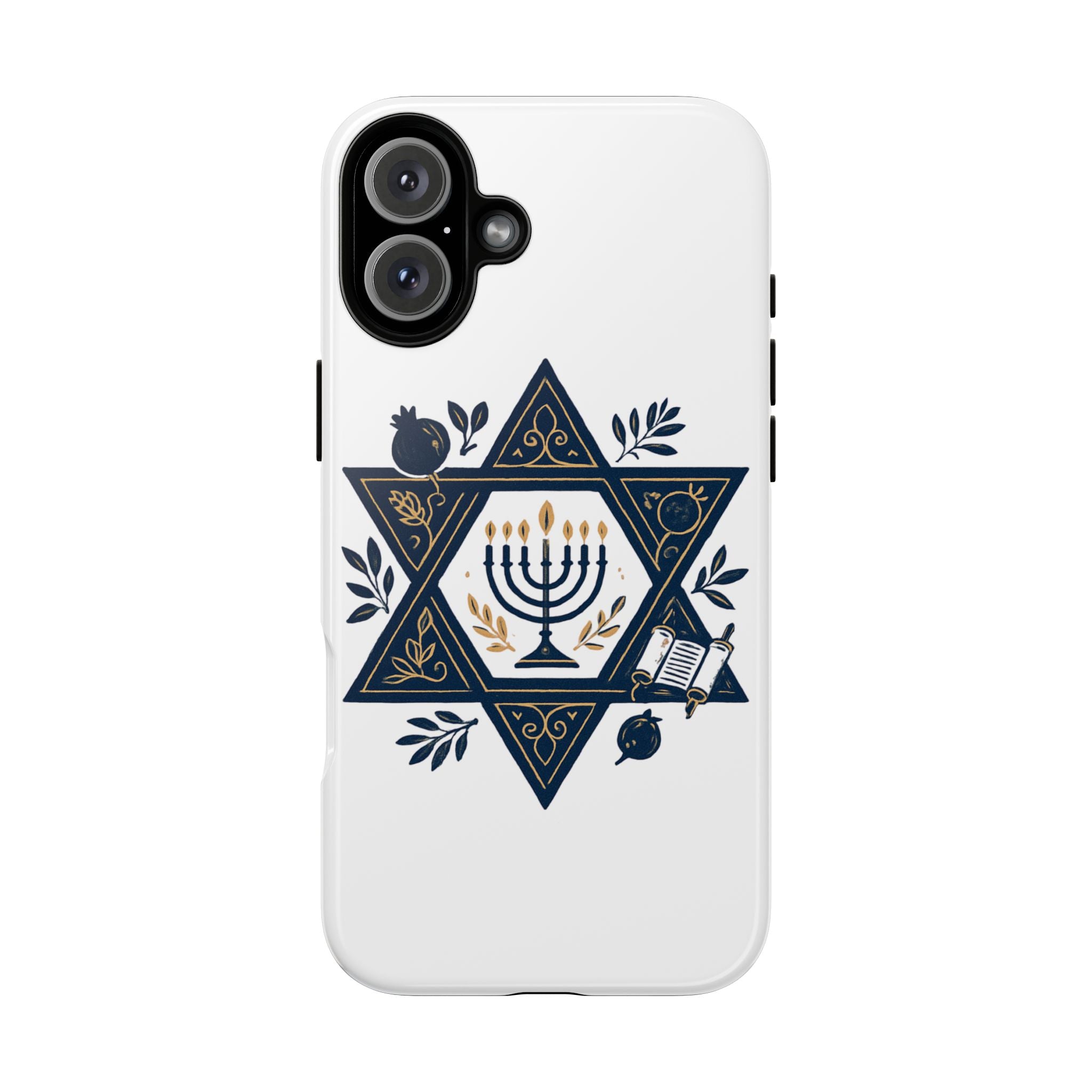 Jewish Star of David Menorah Phone Case — Jewish Hanukkah Symbol Protective Cover