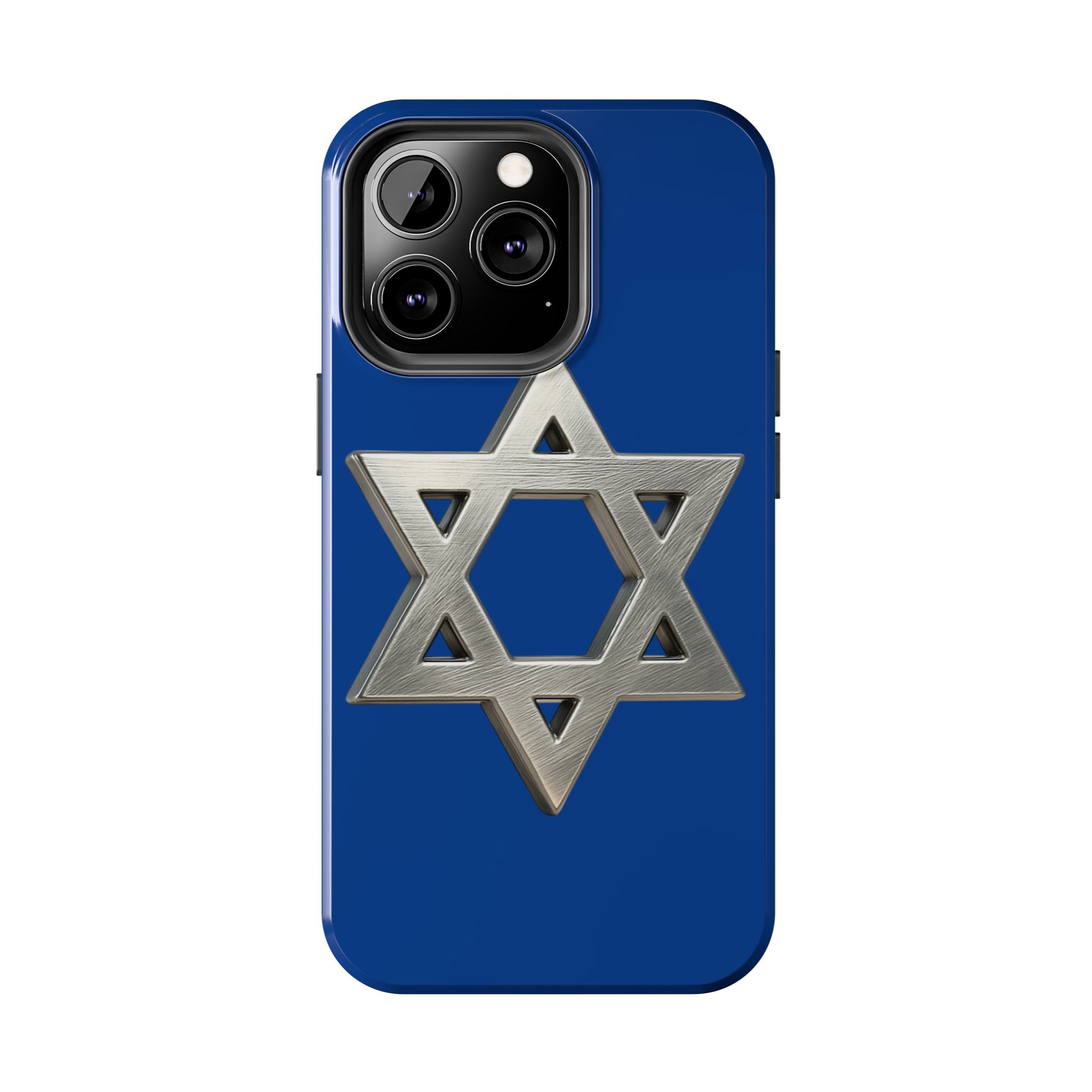 Jewish Blue Phone Case with Silver Star of David – Tough Protective Jewish Religious Design
