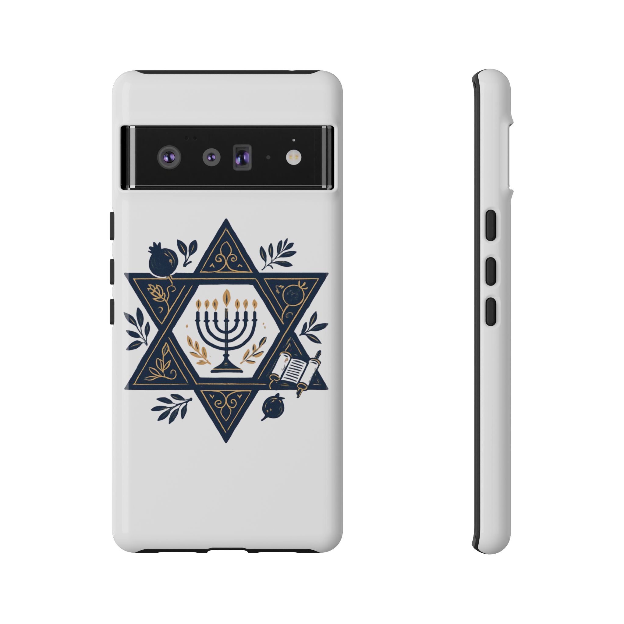 Jewish Star of David Menorah Phone Case — Jewish Hanukkah Symbol Protective Cover
