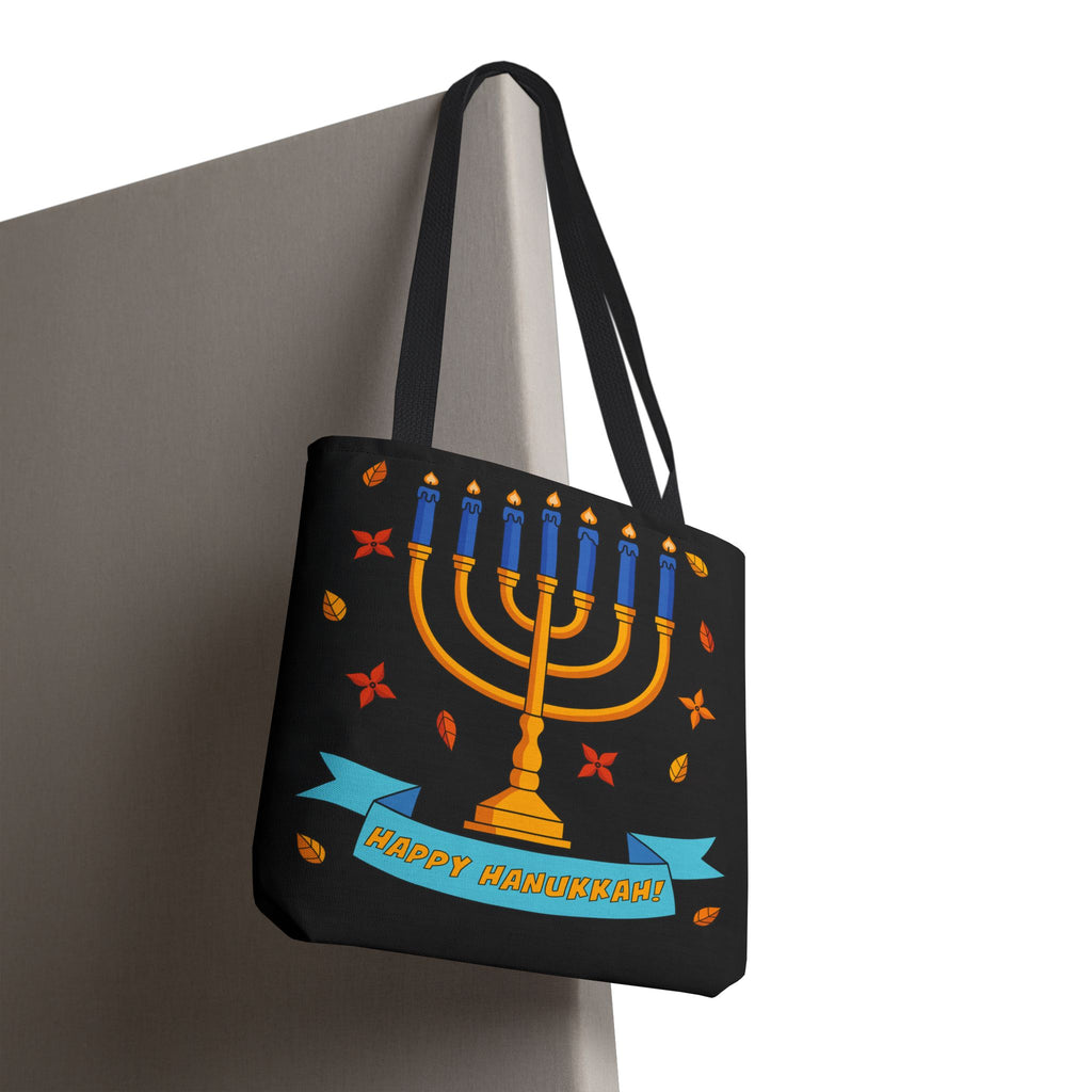 Hanukkah Menorah Tote Bag – "Happy Hanukkah" Holiday Gift Tote