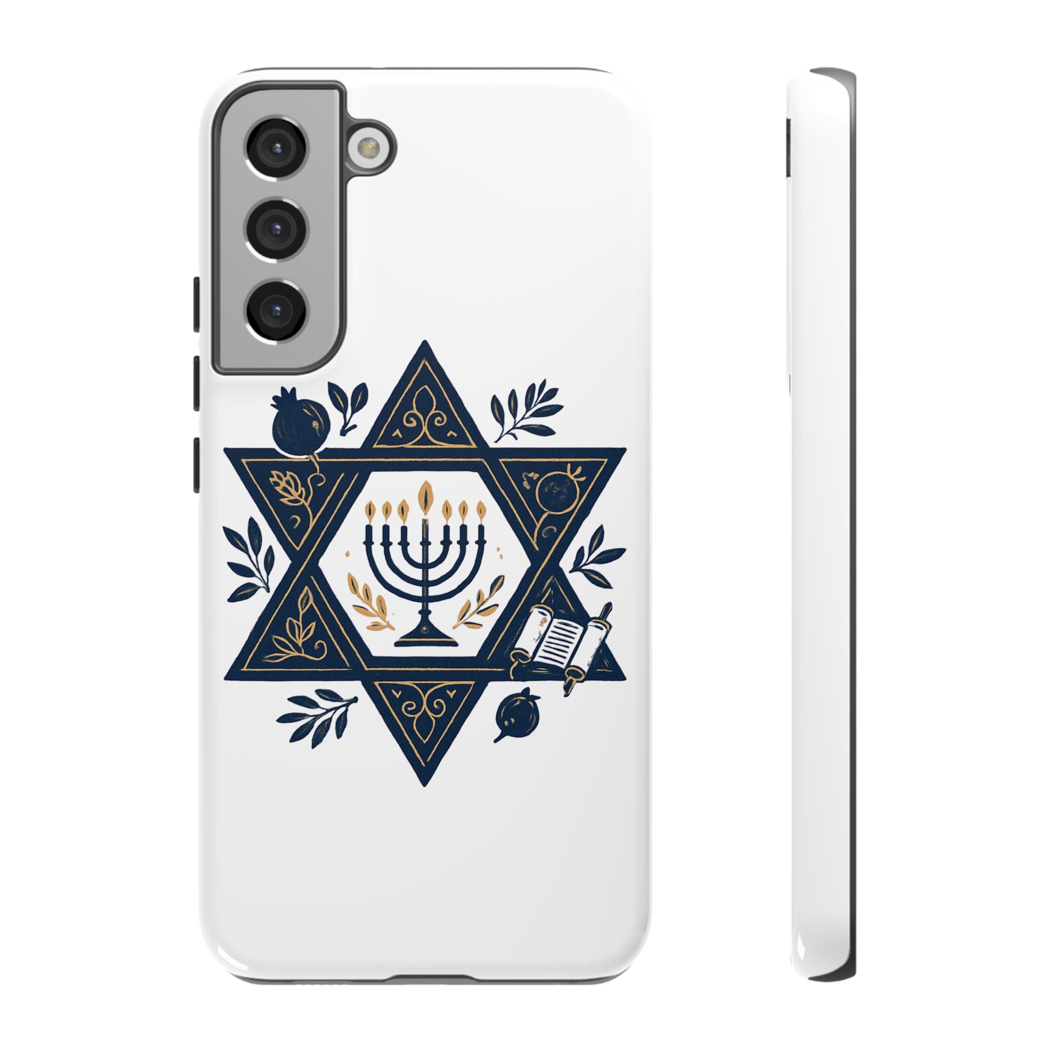 Jewish Star of David Menorah Phone Case — Jewish Hanukkah Symbol Protective Cover