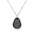 Hamsa Eye Oval Necklace — Protective Spiritual Pendant