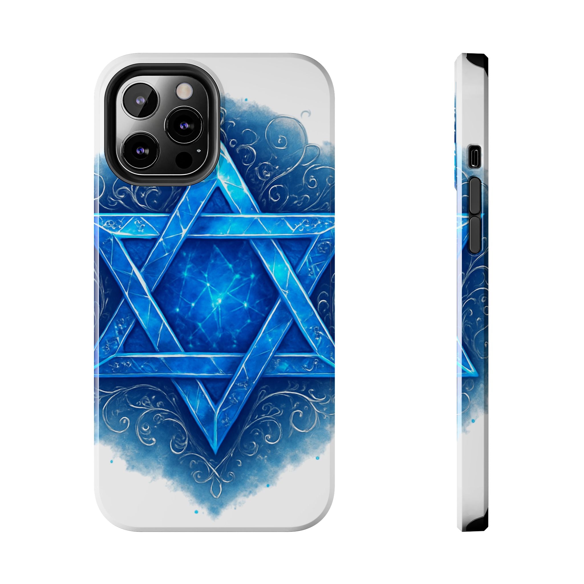 Jewish Star of David Blue Watercolor Tough Phone Case — Protective Jewish Symbol Phone Cover