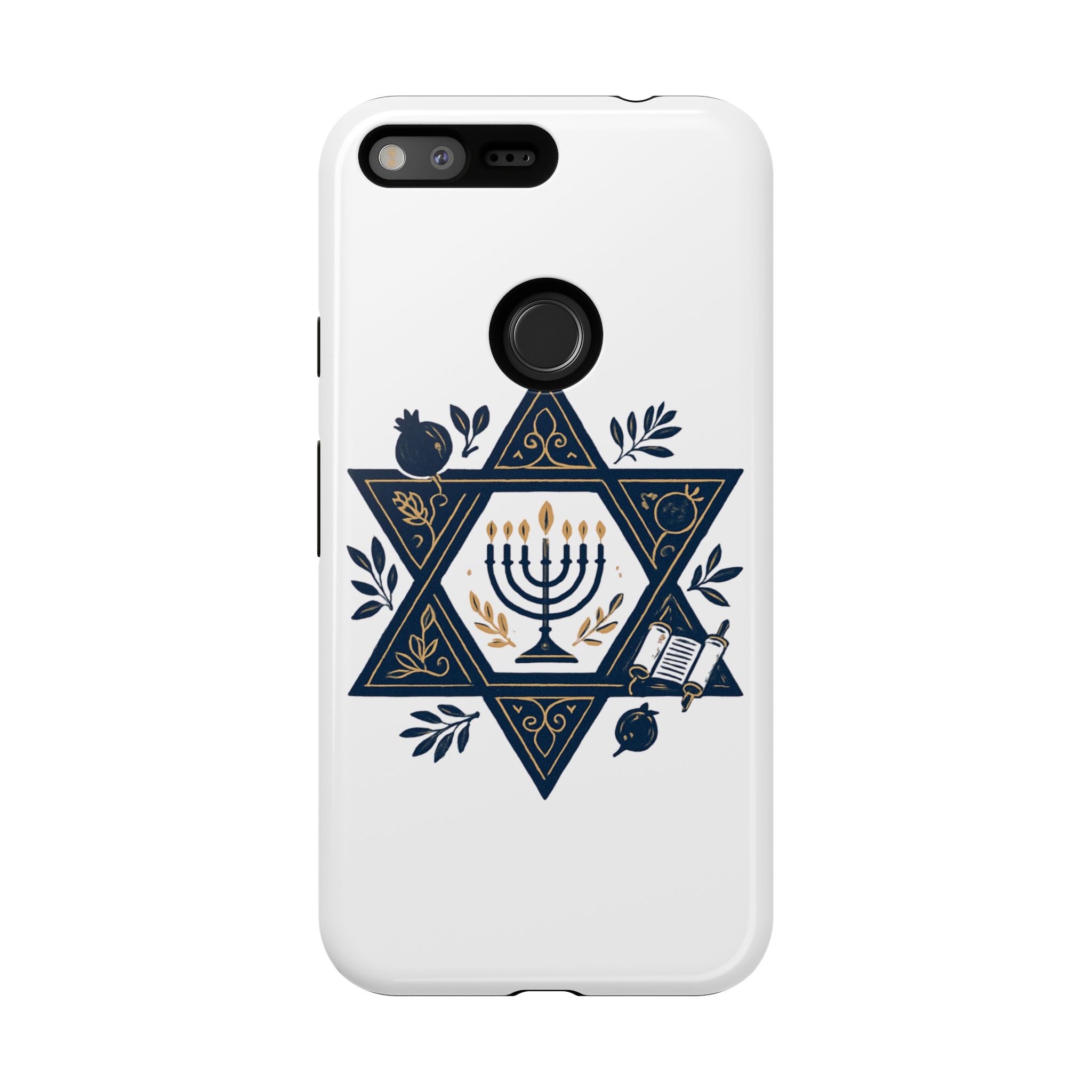 Jewish Star of David Menorah Phone Case — Jewish Hanukkah Symbol Protective Cover