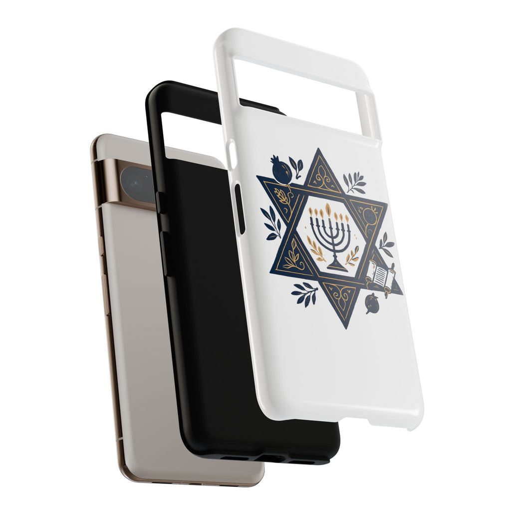 Jewish Star of David Menorah Phone Case — Jewish Hanukkah Symbol Protective Cover