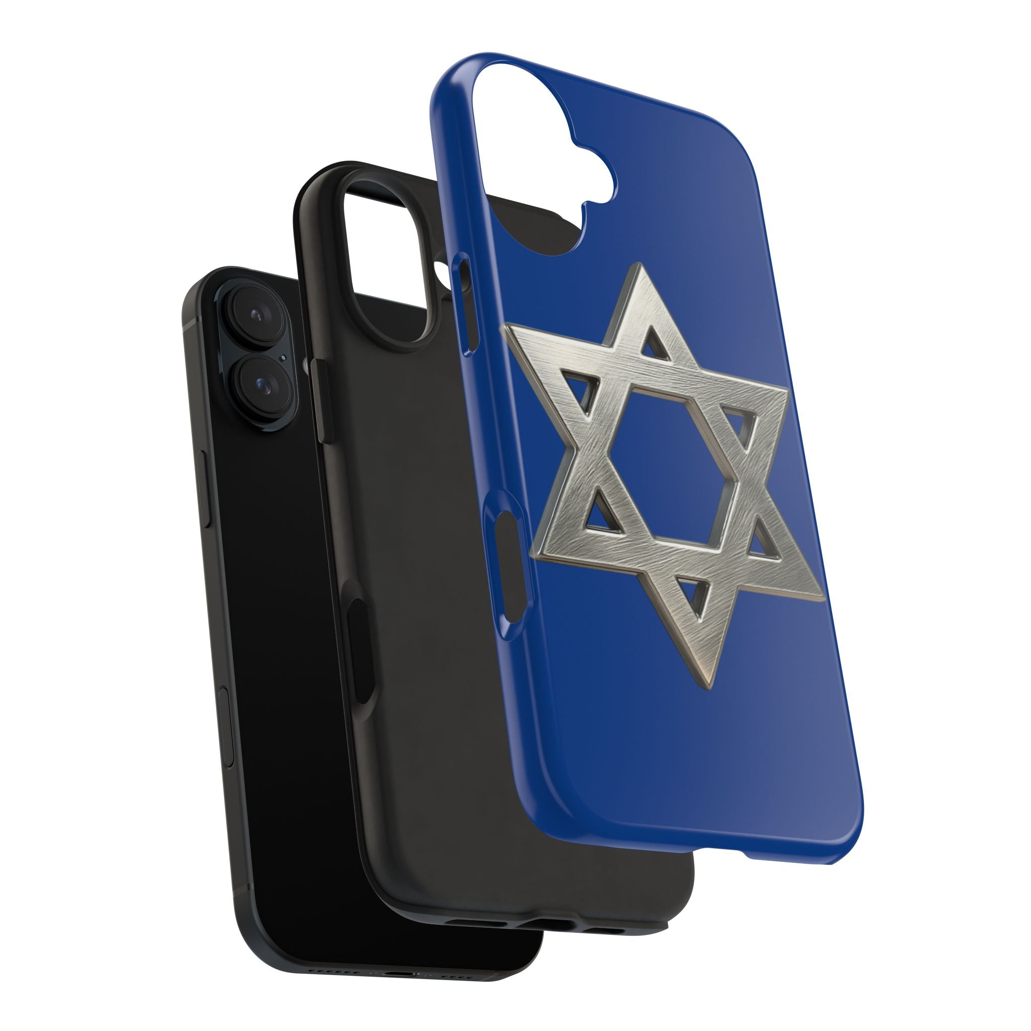 Jewish Blue Phone Case with Silver Star of David – Tough Protective Jewish Religious Design