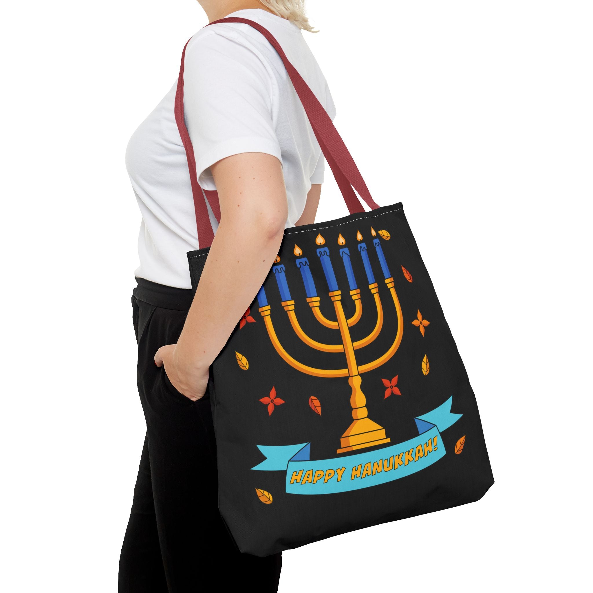 Hanukkah Menorah Tote Bag – "Happy Hanukkah" Holiday Gift Tote