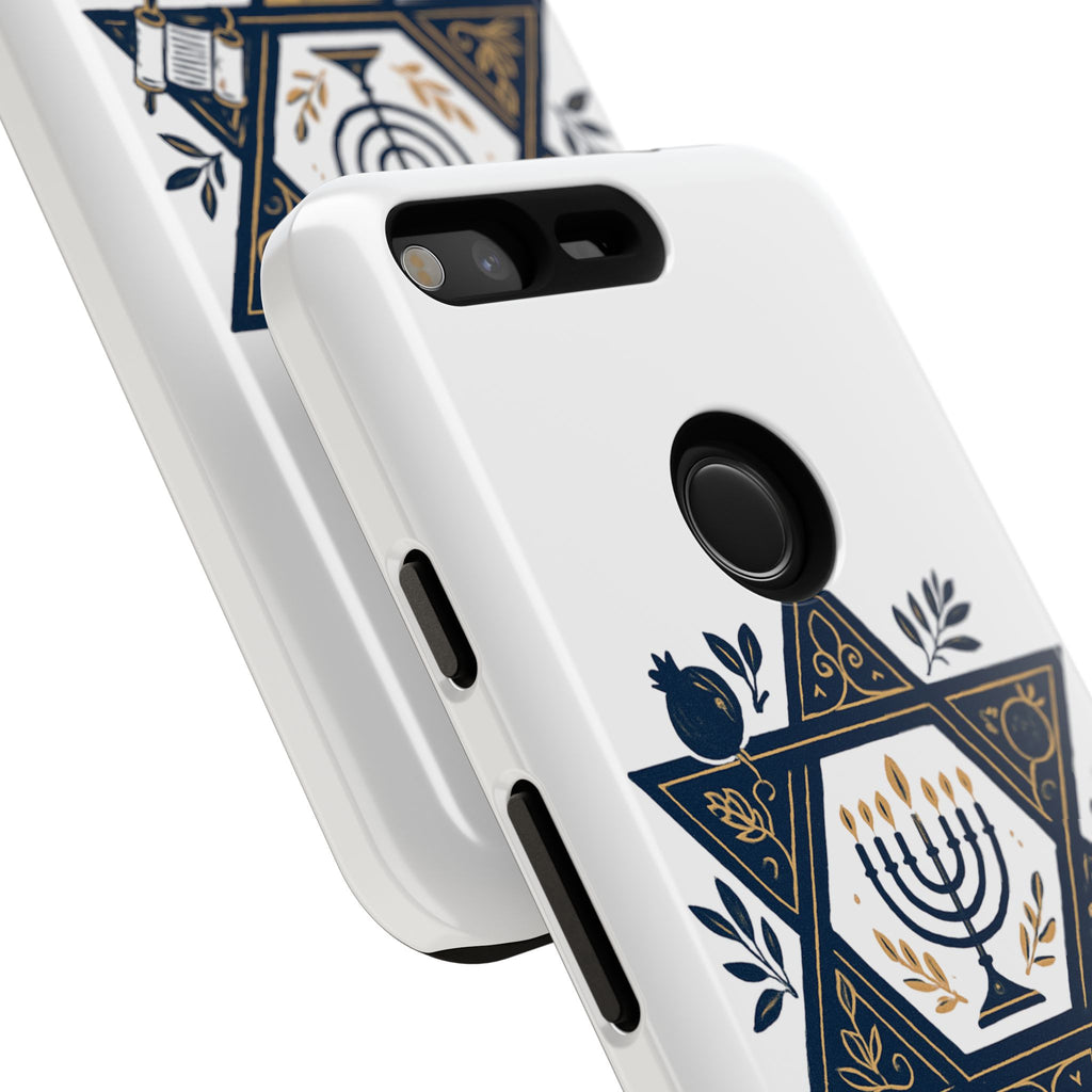 Jewish Star of David Menorah Phone Case — Jewish Hanukkah Symbol Protective Cover