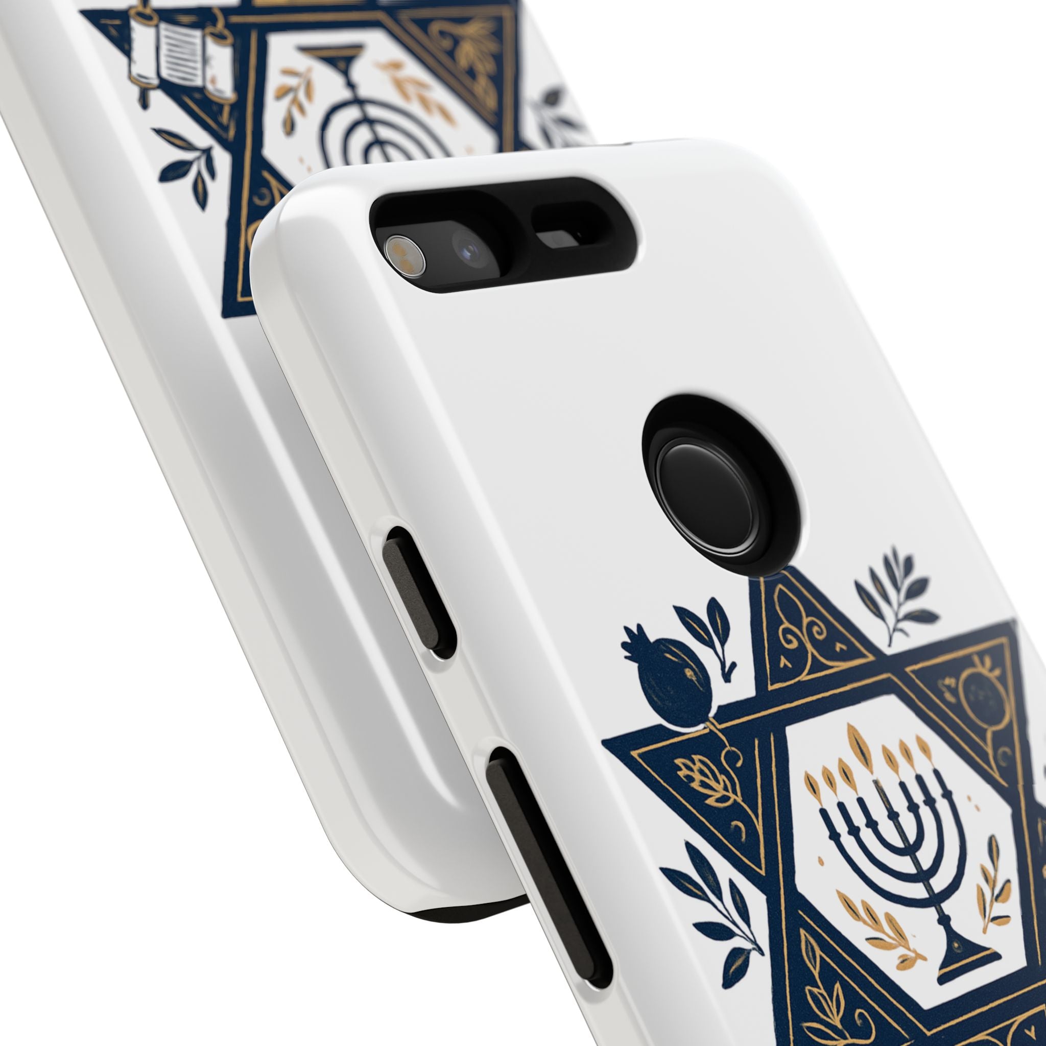 Jewish Star of David Menorah Phone Case — Jewish Hanukkah Symbol Protective Cover