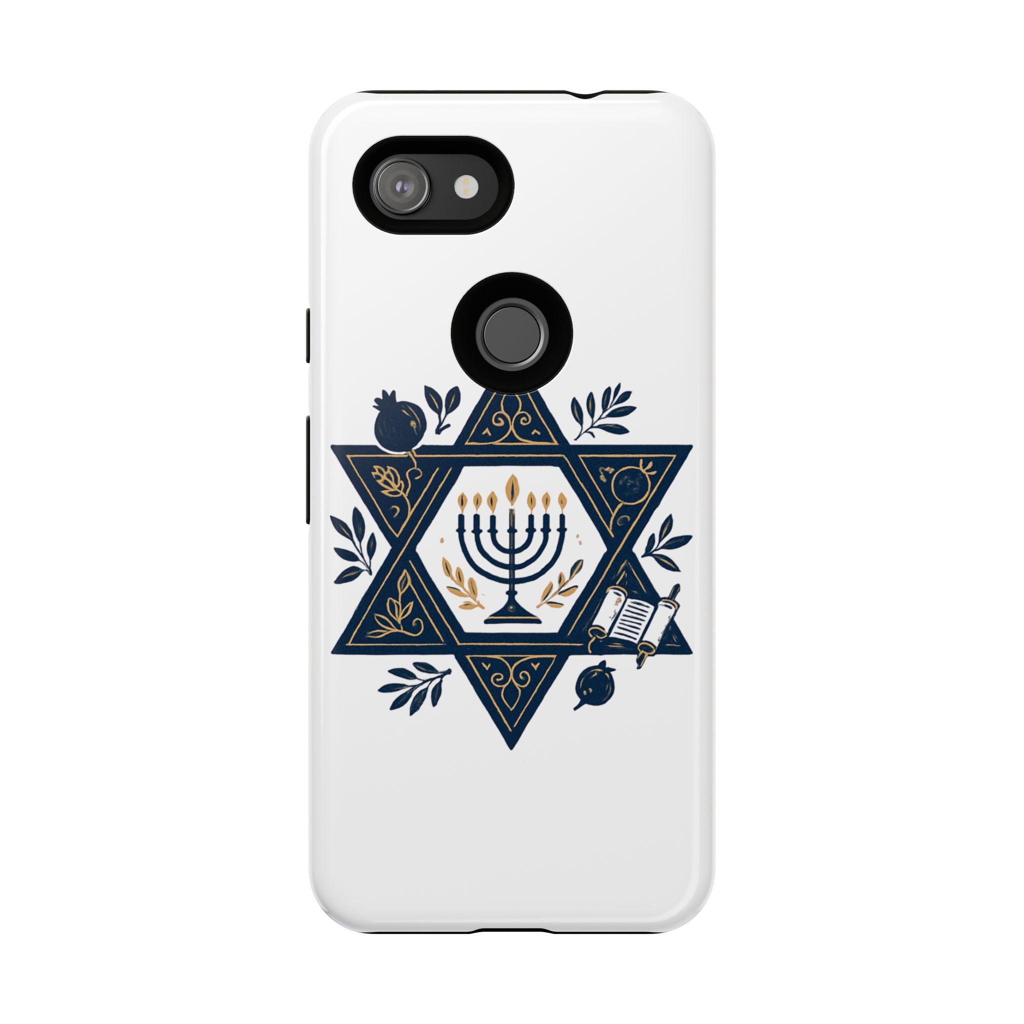 Jewish Star of David Menorah Phone Case — Jewish Hanukkah Symbol Protective Cover