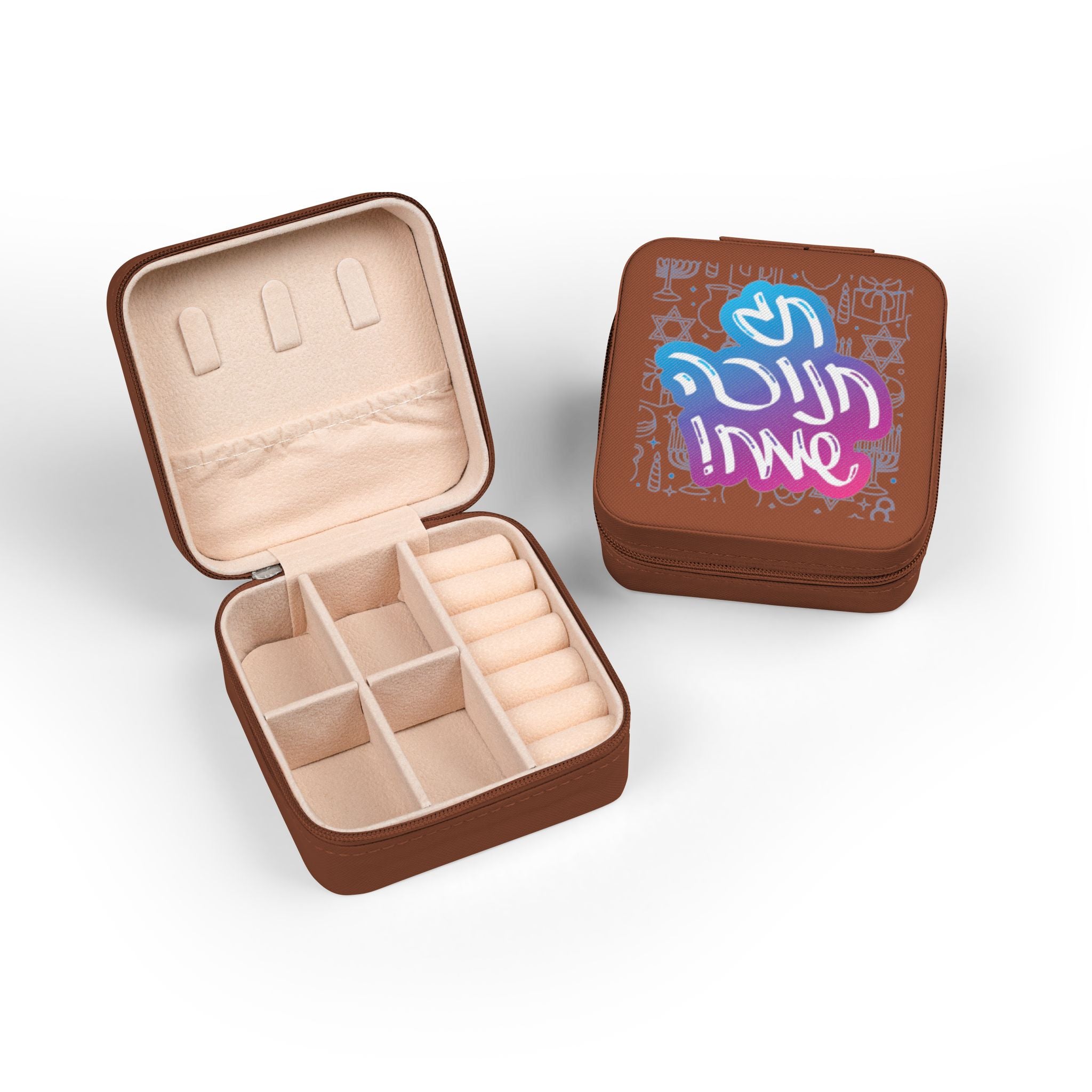 Compact Jewelry Travel Case — Cute Pink Organizer with Ring & Earring Compartments