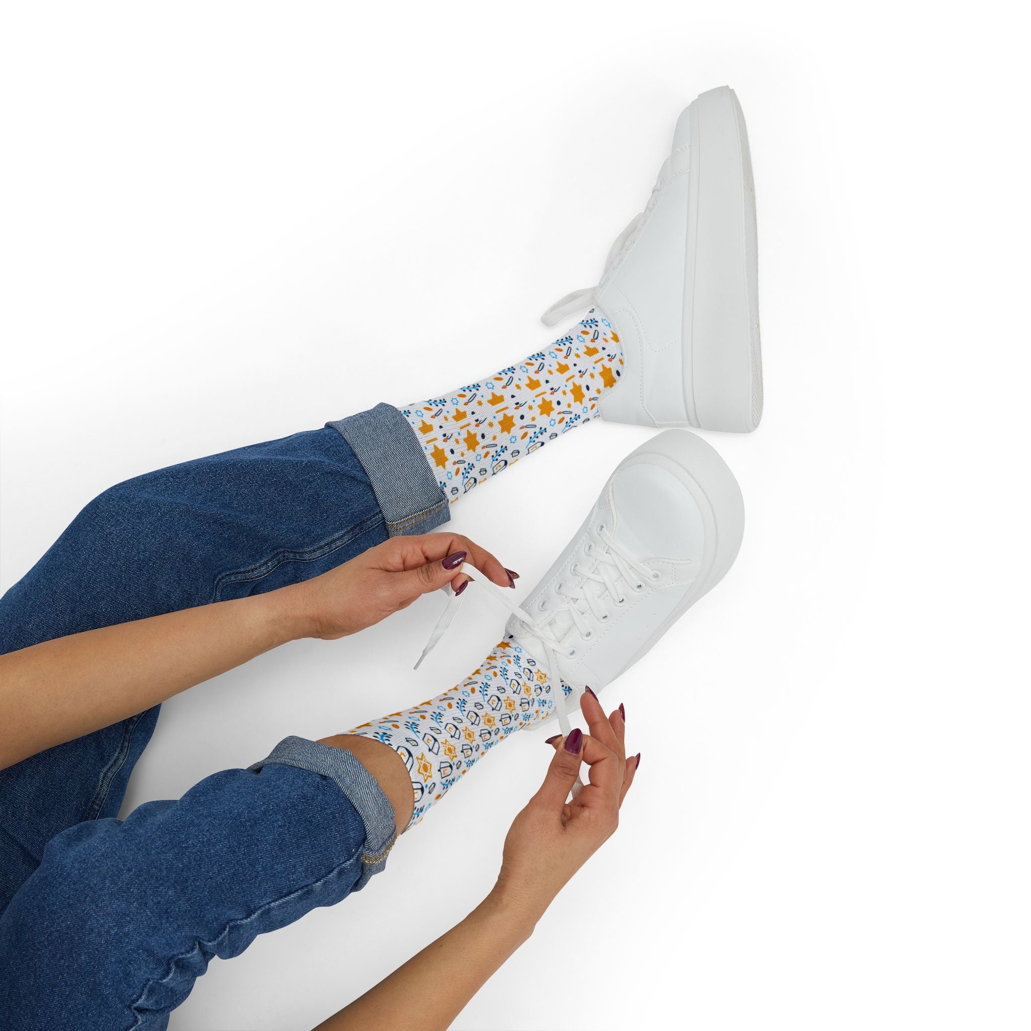 Hannukah Pattern Socks