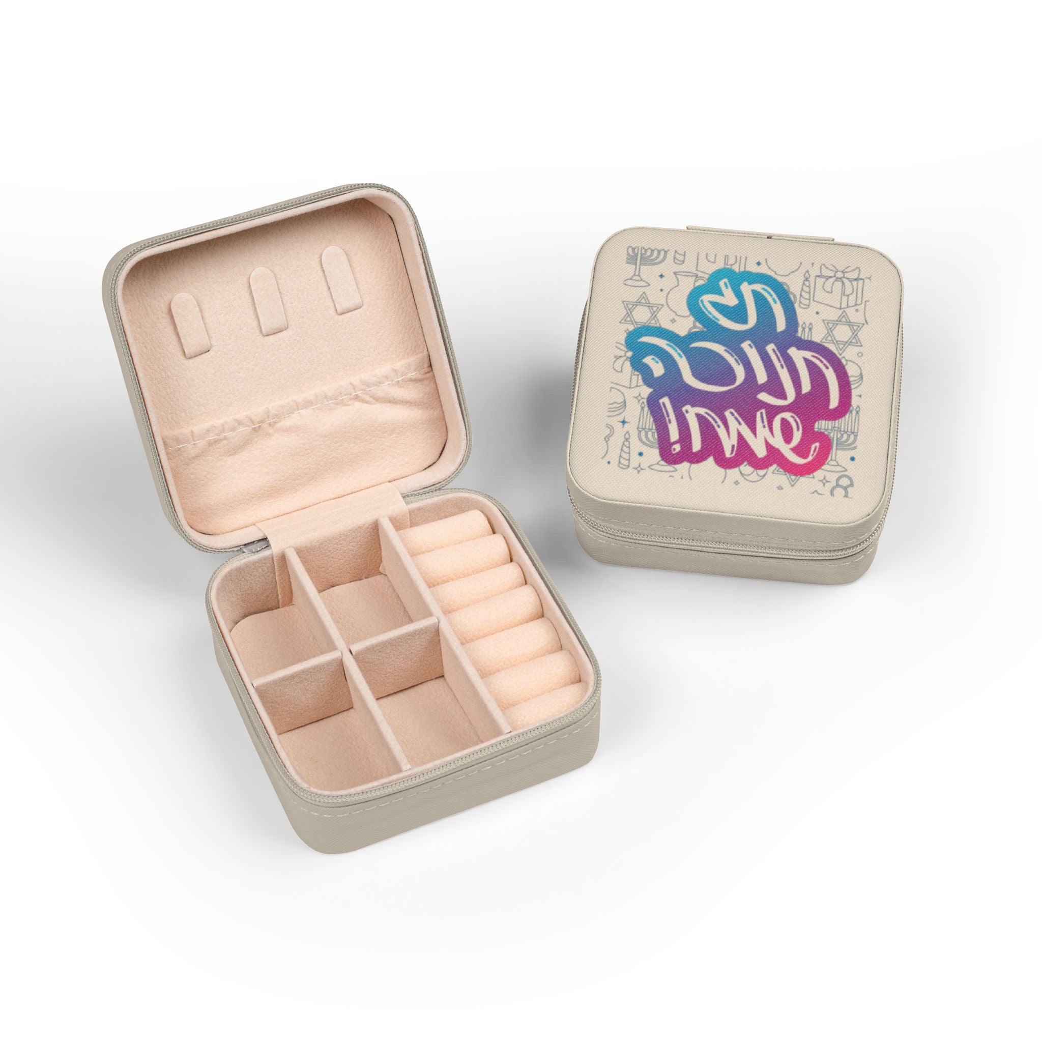 Compact Jewelry Travel Case — Cute Pink Organizer with Ring & Earring Compartments