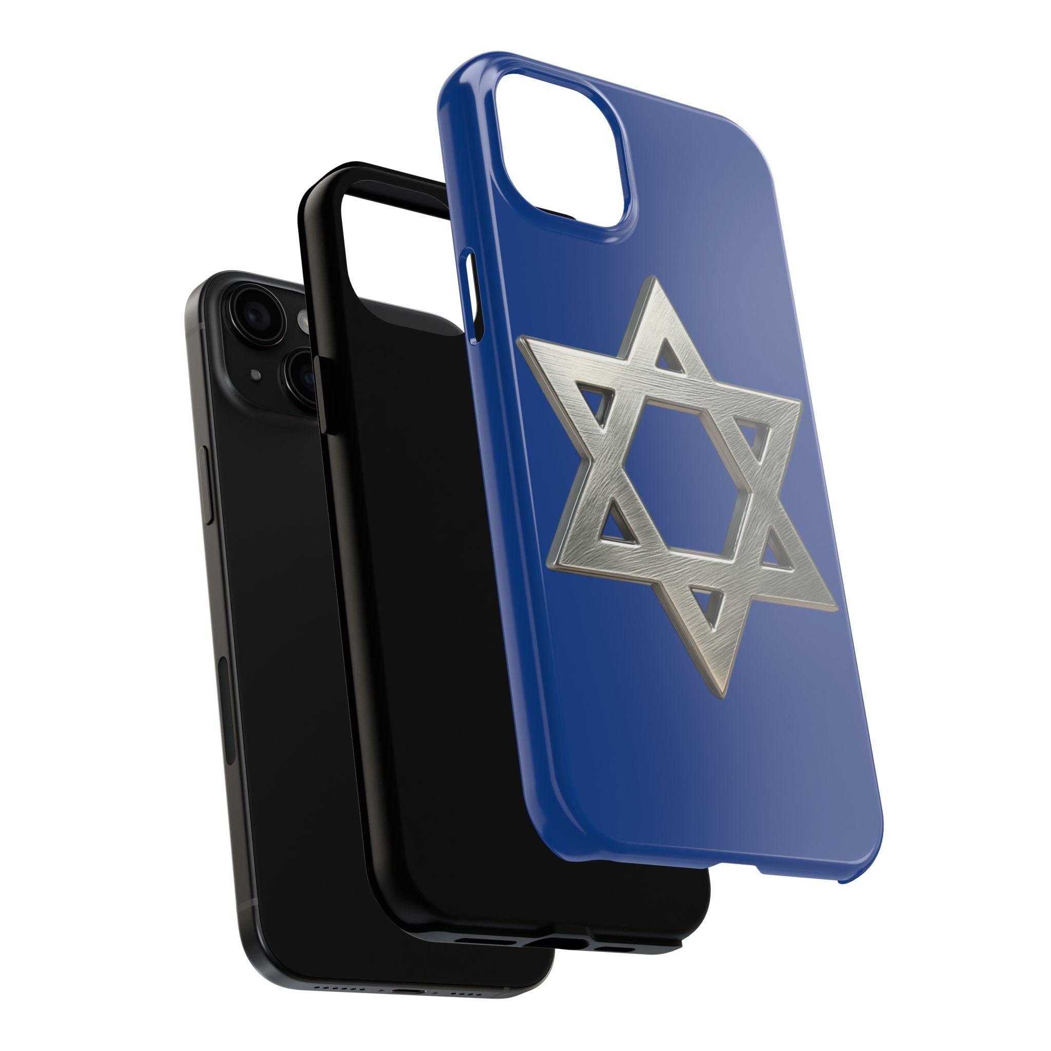 Jewish Blue Phone Case with Silver Star of David – Tough Protective Jewish Religious Design