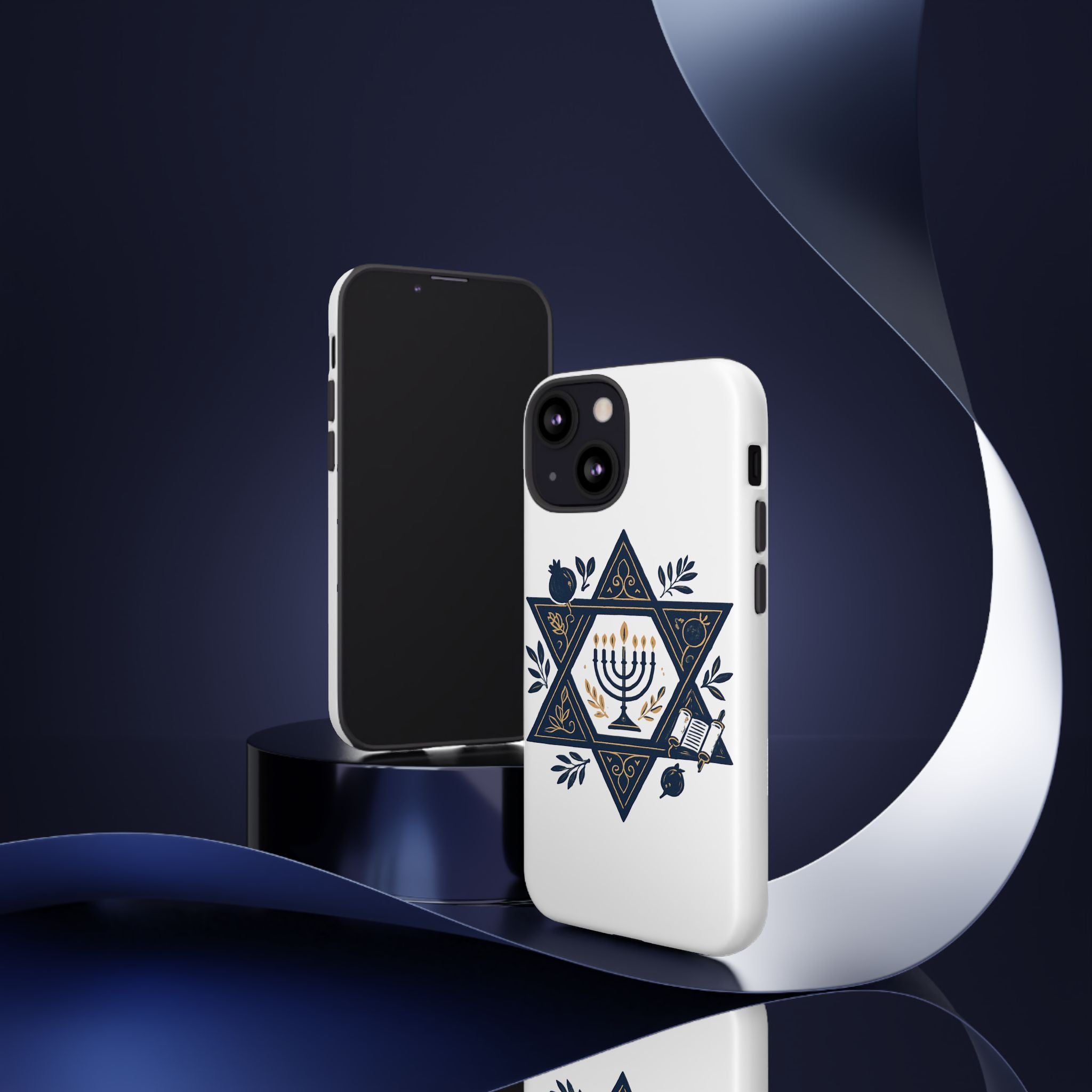 Jewish Star of David Menorah Phone Case — Jewish Hanukkah Symbol Protective Cover