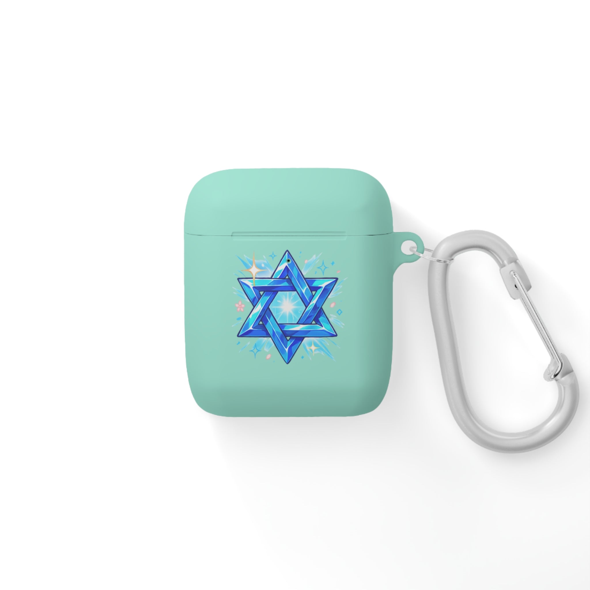 Star of David AirPods Case — Blue Watercolor Jewish Symbol Cover