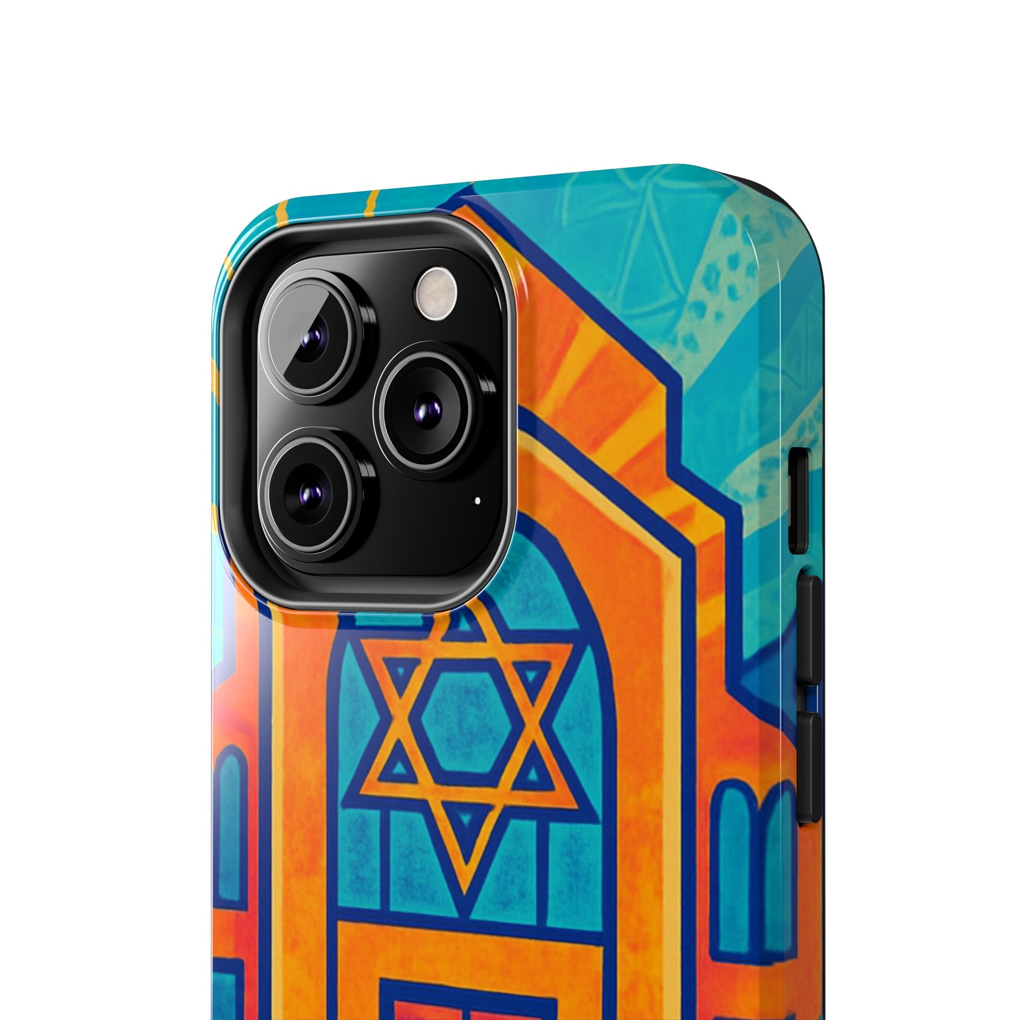 Jewish Synagogue Art Tough Phone Case — Colorful Jewish Community Design