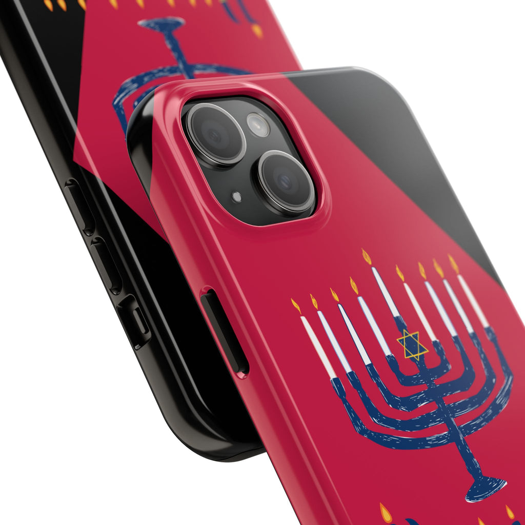 Hanukkah Menorah Tough Phone Case — Protective Holiday Phone Cover
