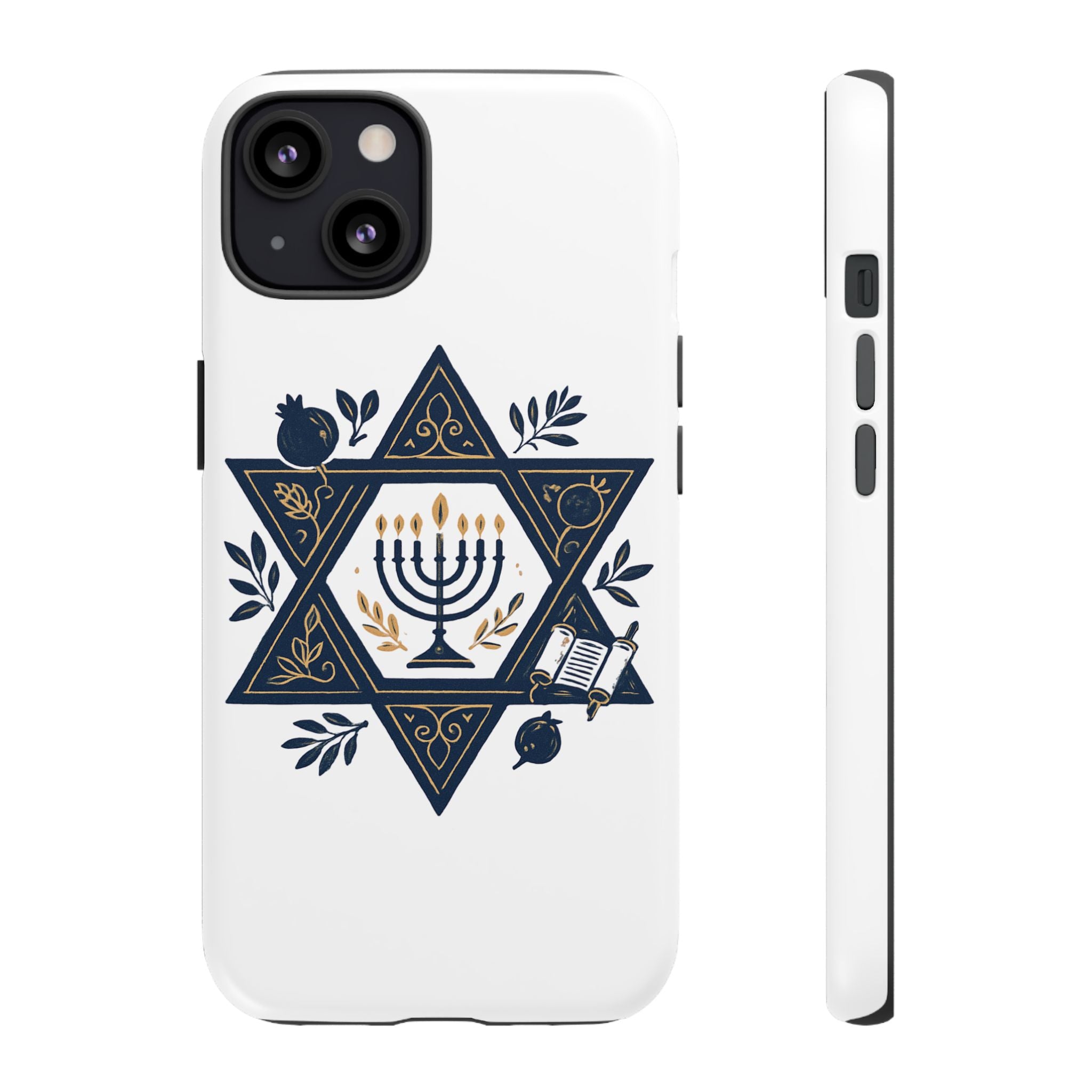 Jewish Star of David Menorah Phone Case — Jewish Hanukkah Symbol Protective Cover