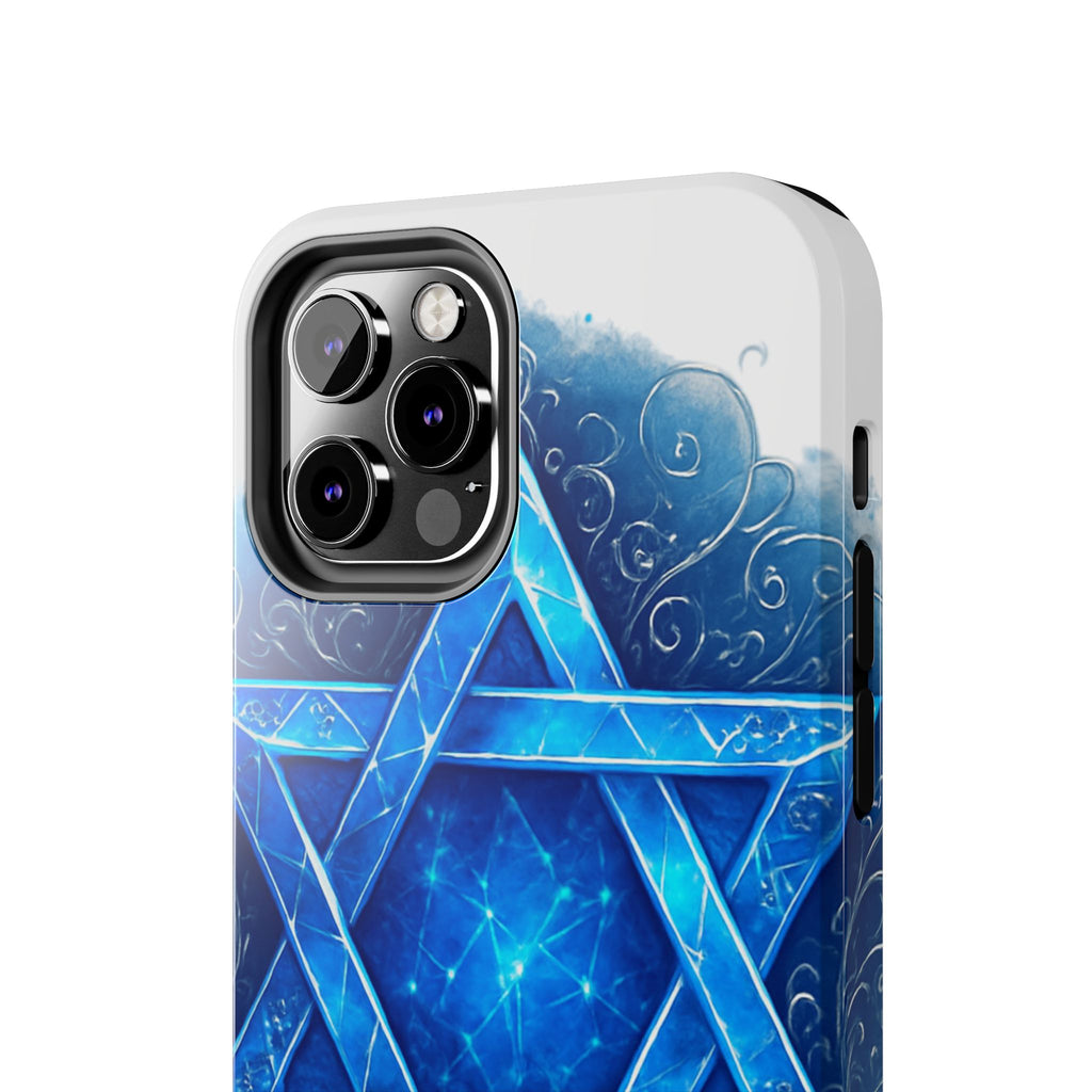 Jewish Star of David Blue Watercolor Tough Phone Case — Protective Jewish Symbol Phone Cover