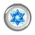 Compact Travel Mirror — Blue Star of David Decorative Pocket Mirror