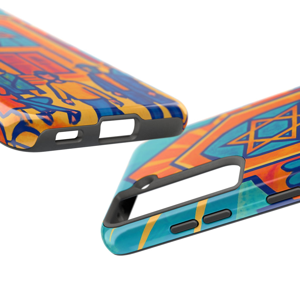 Jewish Synagogue Art Tough Phone Case — Colorful Jewish Community Design