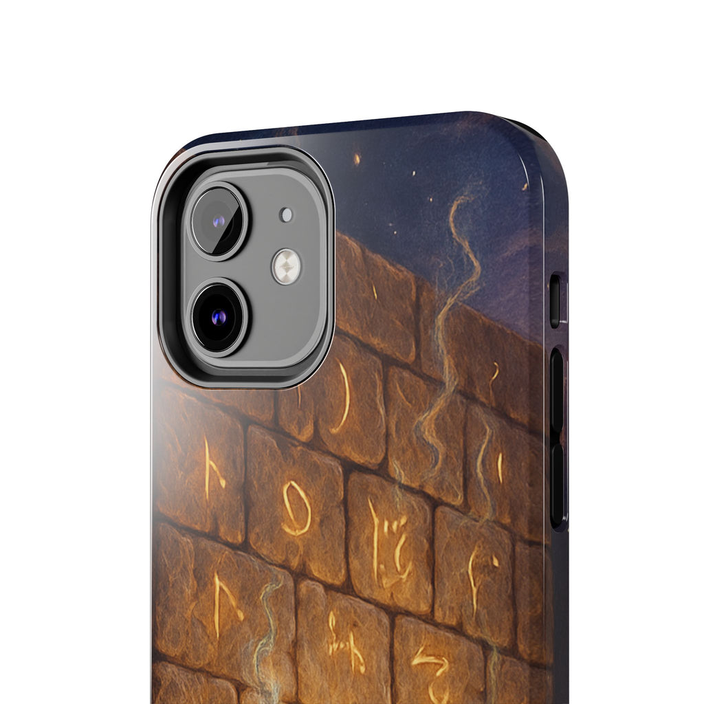 Jewish western Wall Illustration Phone Case — Prayer Silhouettes, Jerusalem Religious Art