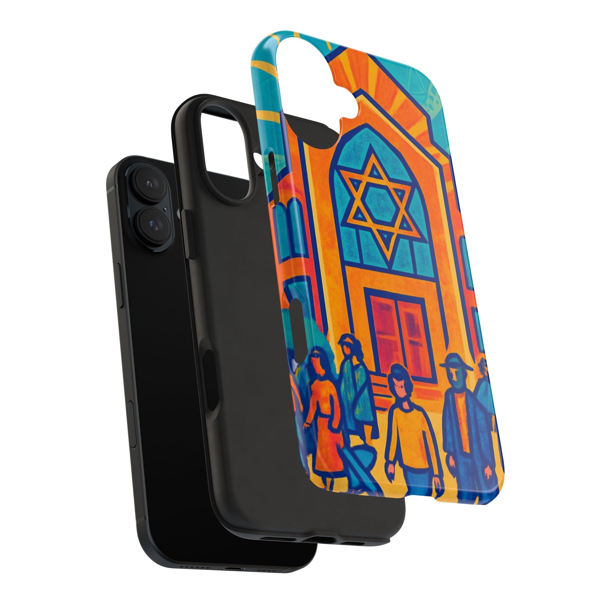 Jewish Synagogue Art Tough Phone Case — Colorful Jewish Community Design