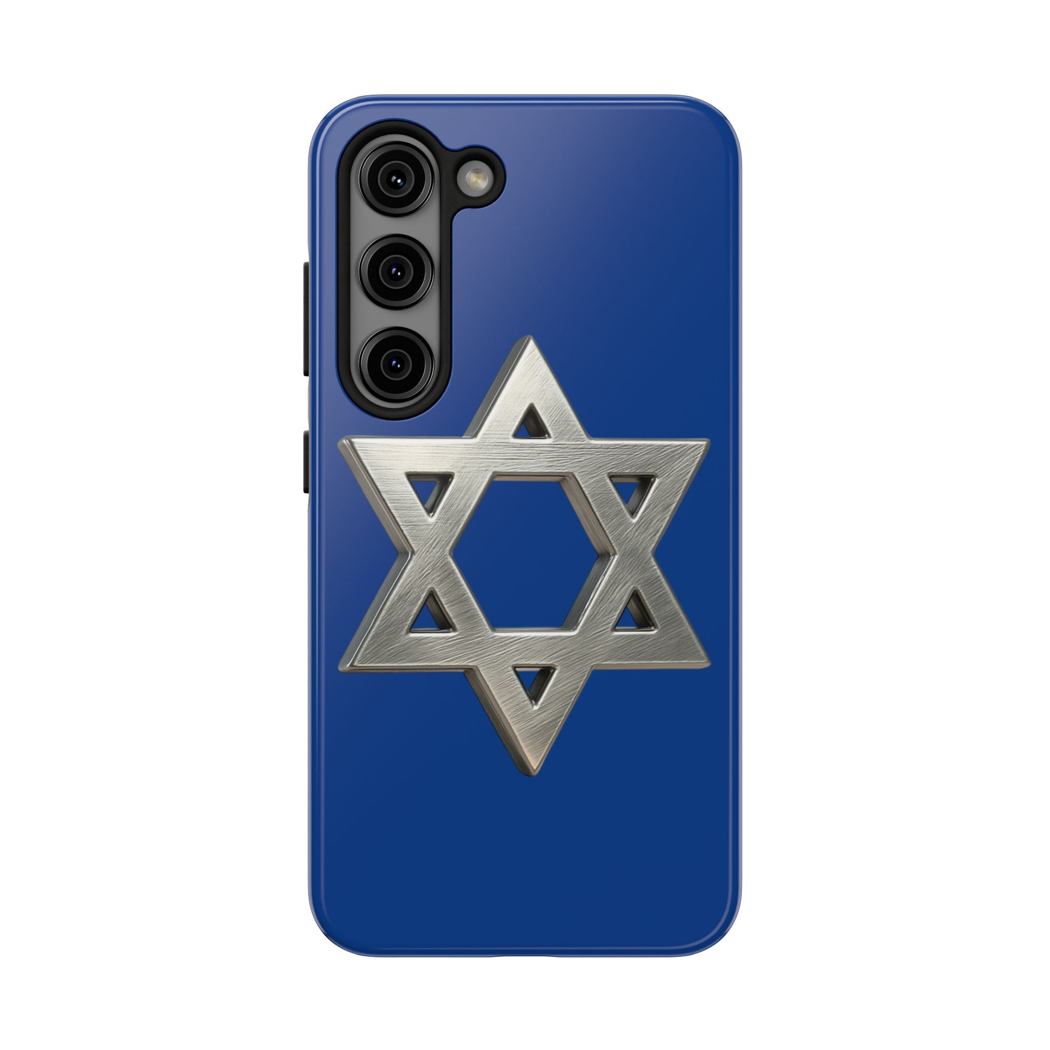 Jewish Blue Phone Case with Silver Star of David – Tough Protective Jewish Religious Design