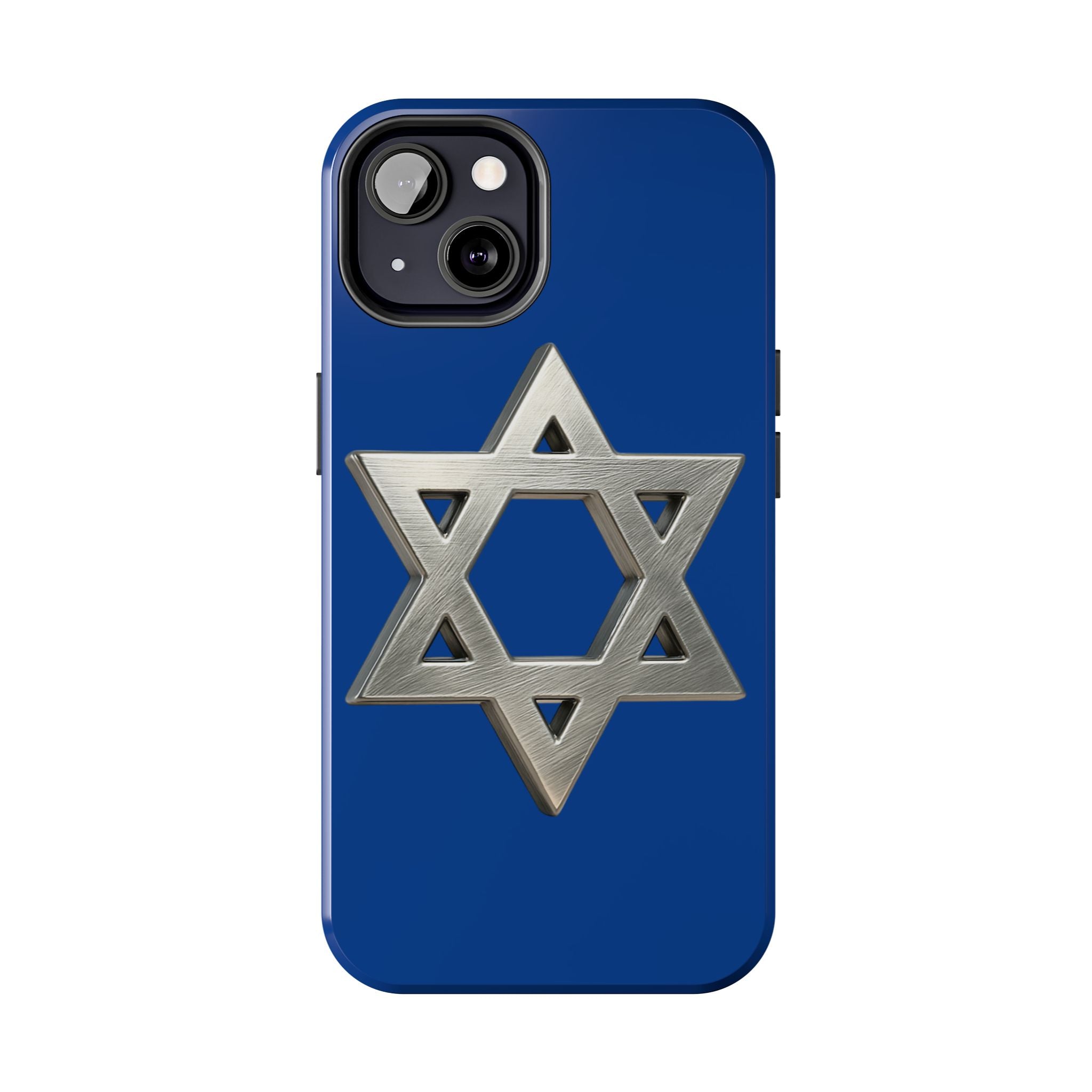 Jewish Blue Phone Case with Silver Star of David – Tough Protective Jewish Religious Design
