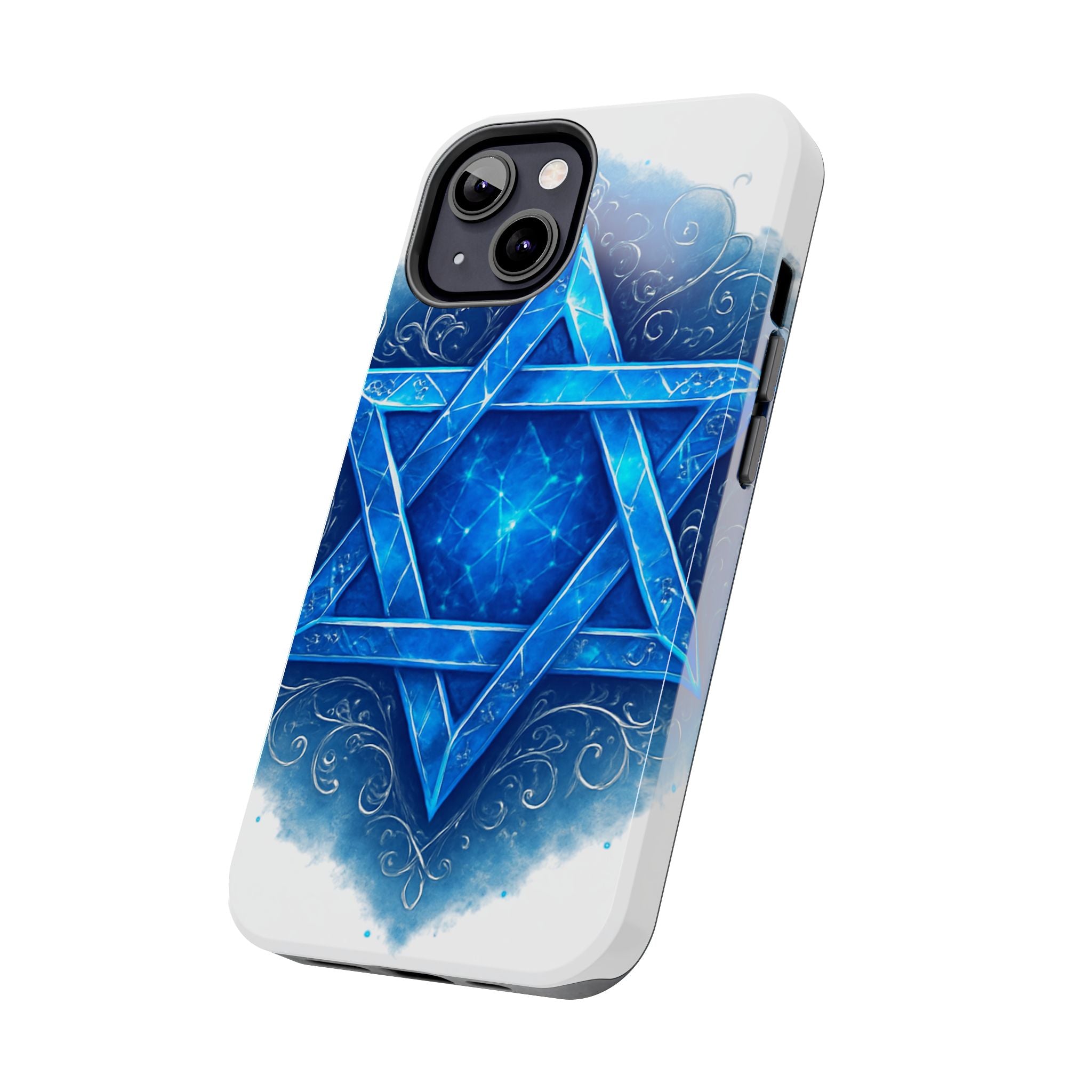 Jewish Star of David Blue Watercolor Tough Phone Case — Protective Jewish Symbol Phone Cover