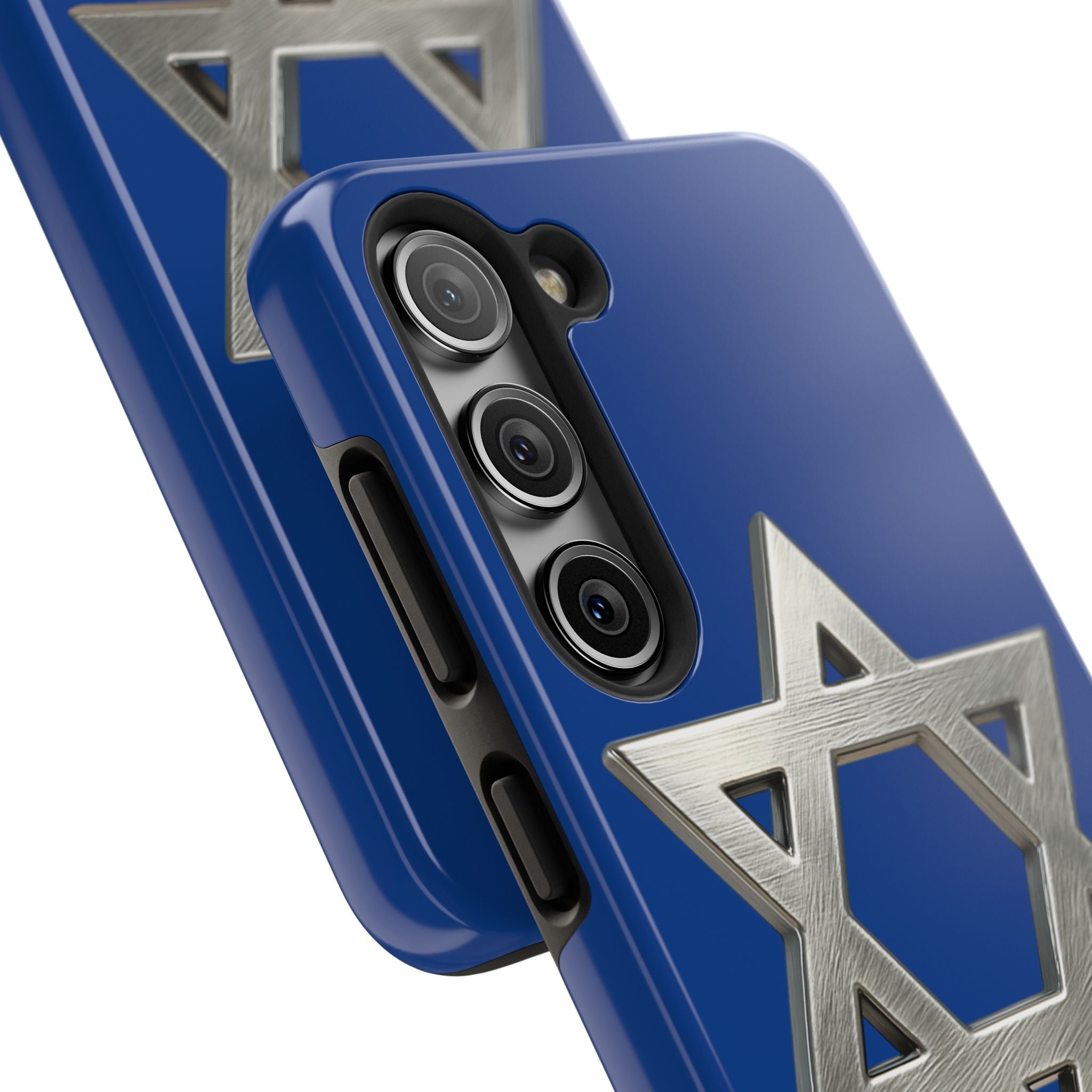 Jewish Blue Phone Case with Silver Star of David – Tough Protective Jewish Religious Design
