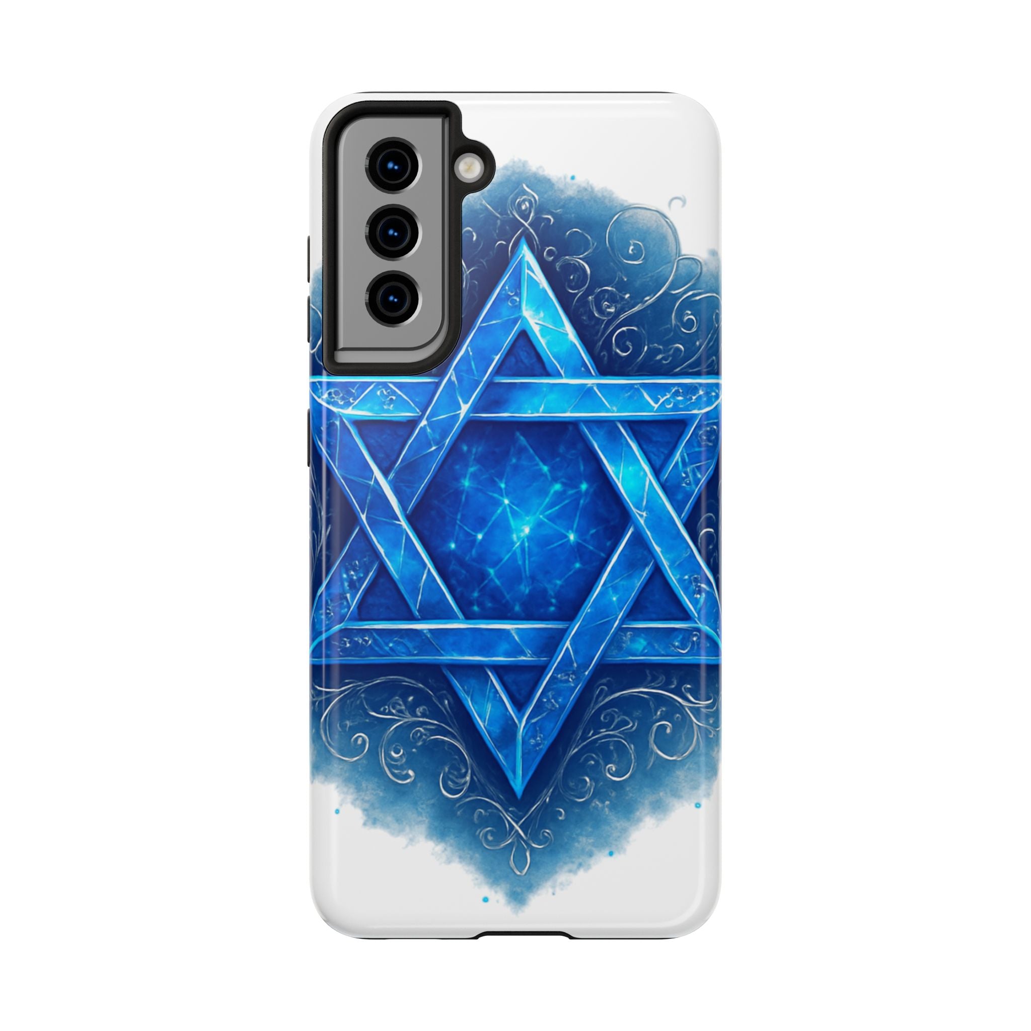 Jewish Star of David Blue Watercolor Tough Phone Case — Protective Jewish Symbol Phone Cover