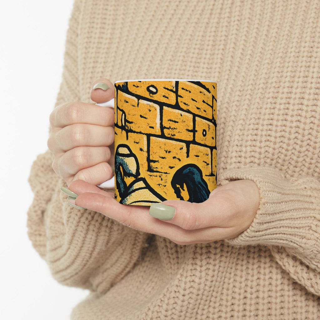 Western Wall Ceramic Mug — Jewish Jerusalem Kotel Design (11oz & 15oz)