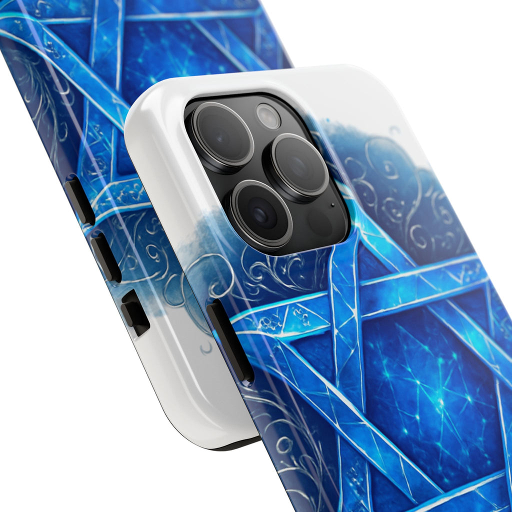 Jewish Star of David Blue Watercolor Tough Phone Case — Protective Jewish Symbol Phone Cover