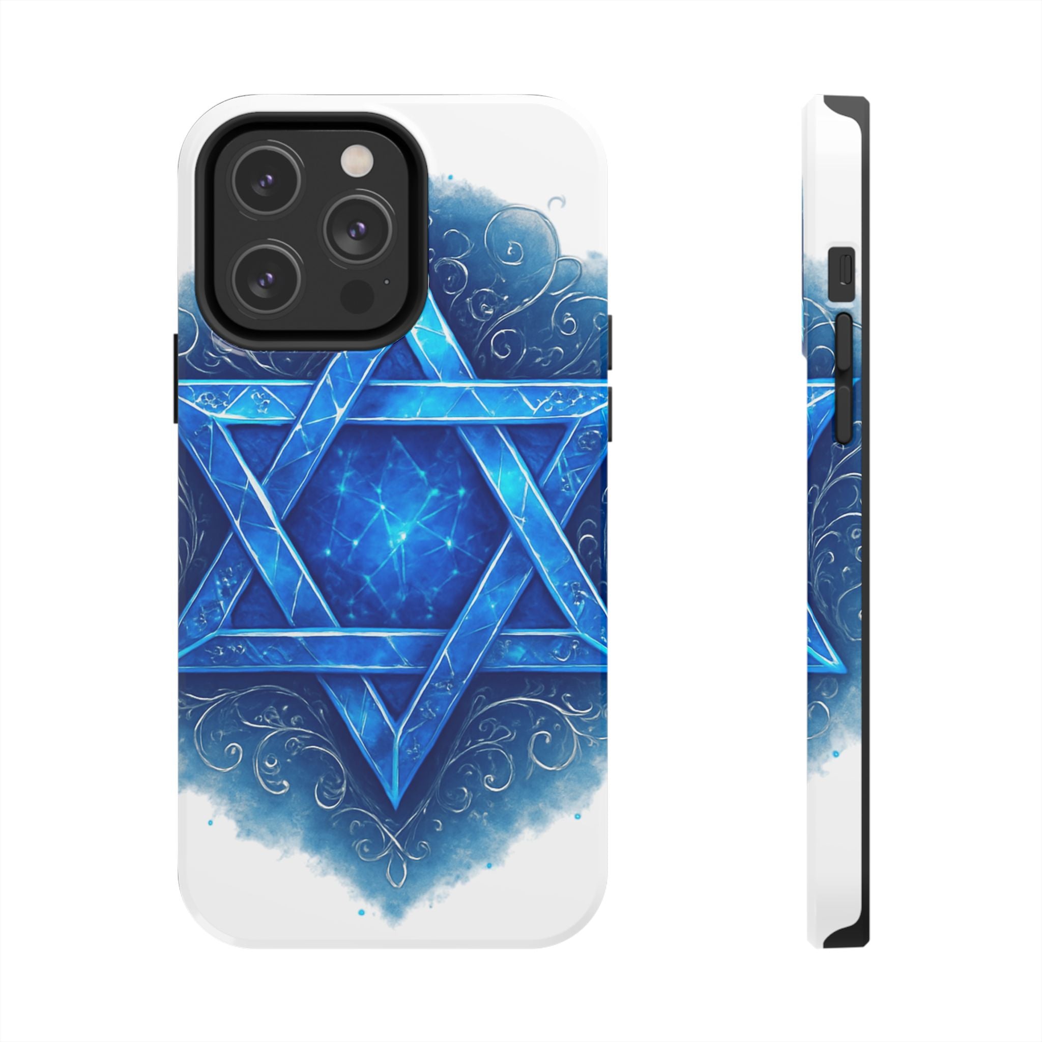 Jewish Star of David Blue Watercolor Tough Phone Case — Protective Jewish Symbol Phone Cover