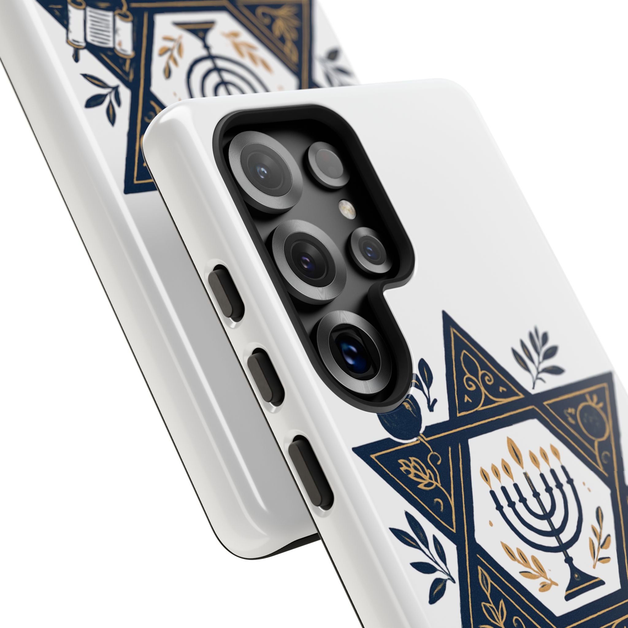 Jewish Star of David Menorah Phone Case — Jewish Hanukkah Symbol Protective Cover