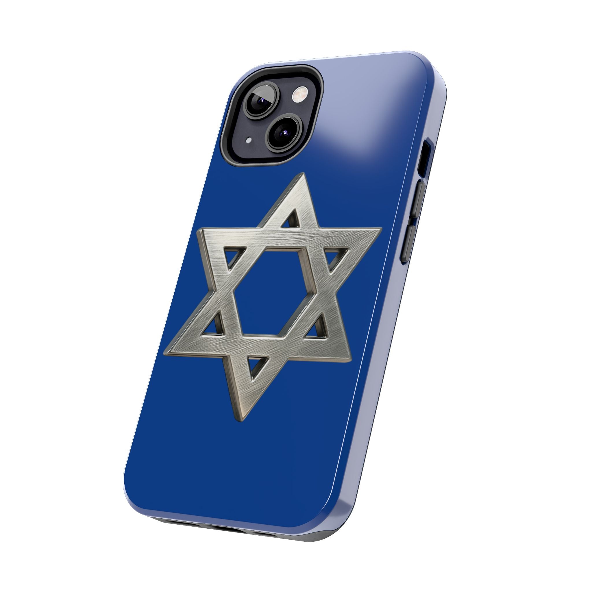 Jewish Blue Phone Case with Silver Star of David – Tough Protective Jewish Religious Design