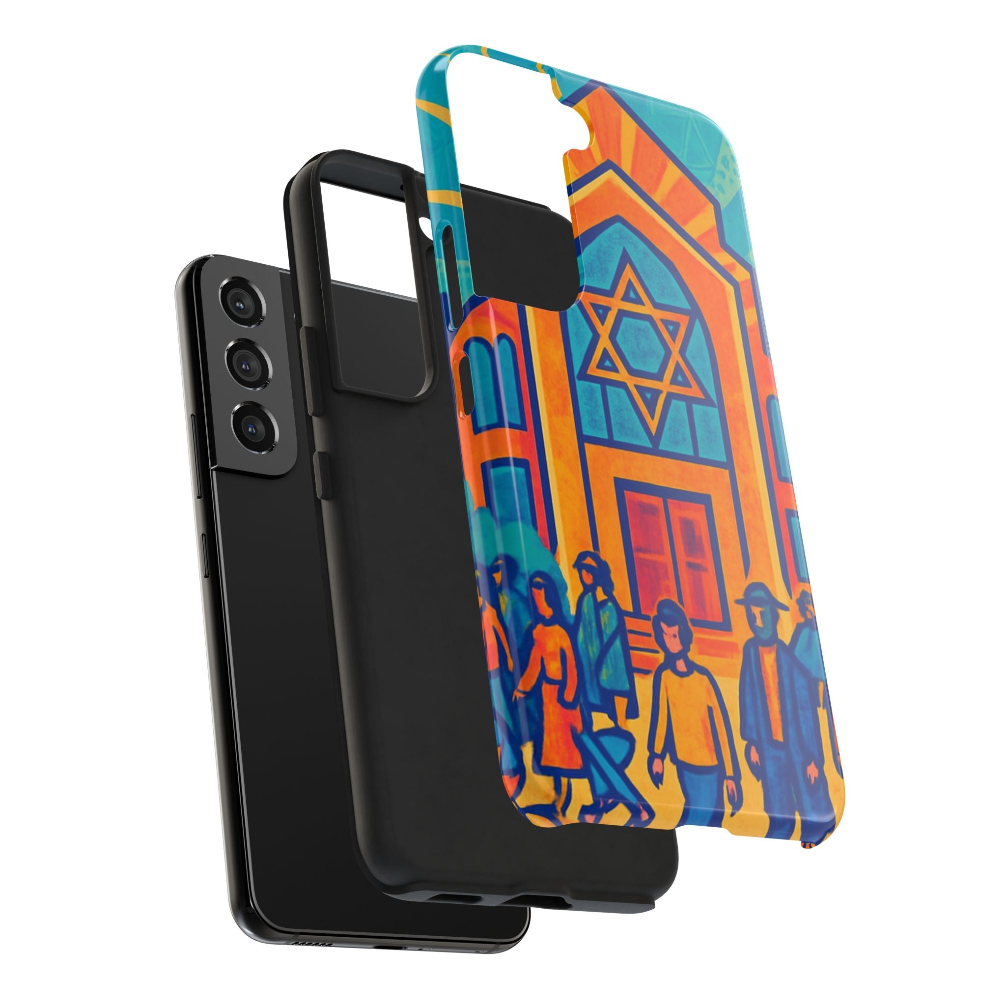Jewish Synagogue Art Tough Phone Case — Colorful Jewish Community Design