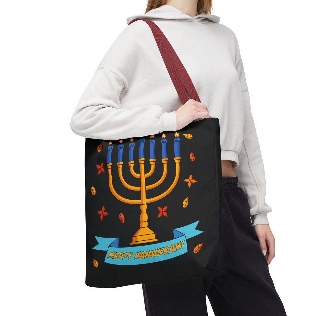 Hanukkah Menorah Tote Bag – "Happy Hanukkah" Holiday Gift Tote