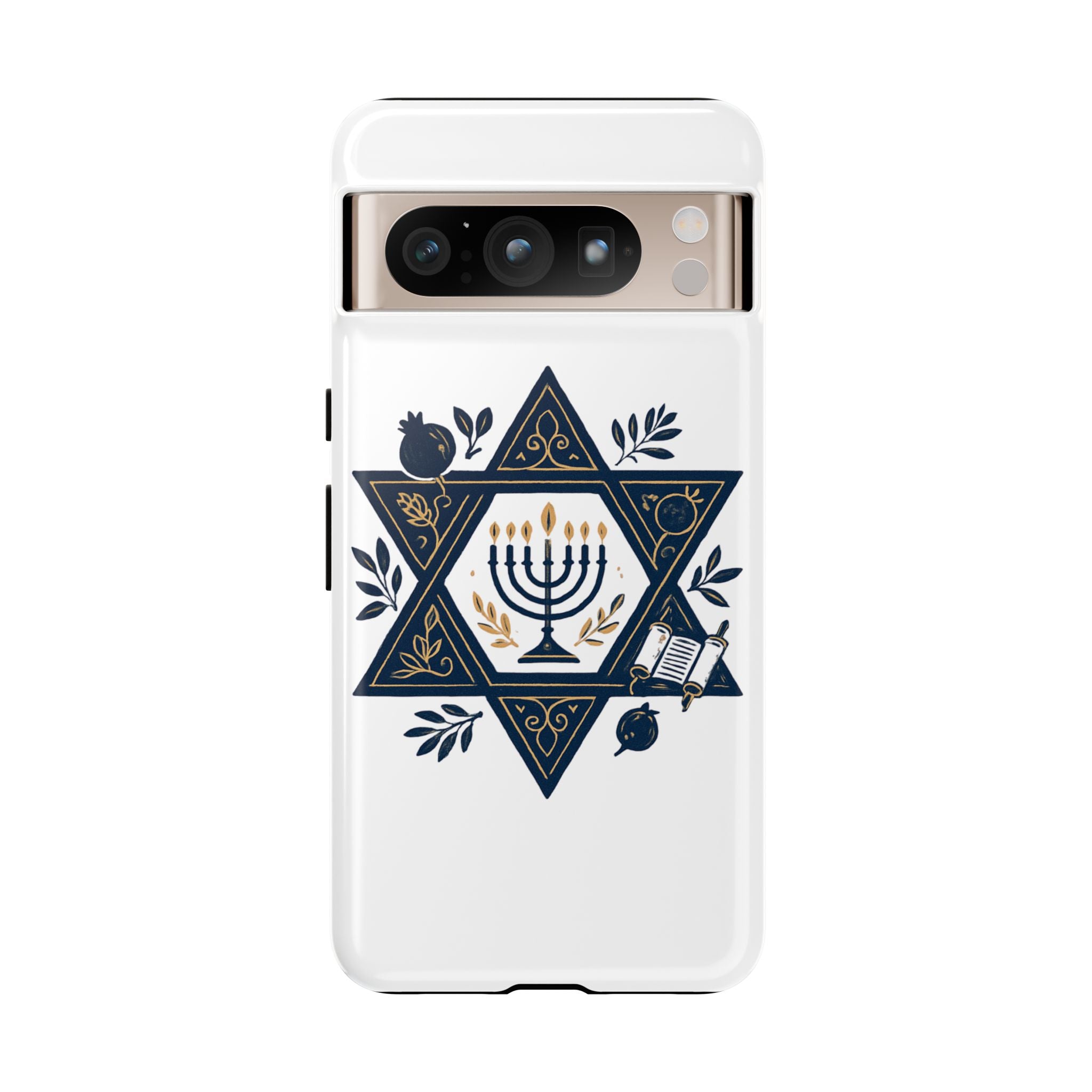 Jewish Star of David Menorah Phone Case — Jewish Hanukkah Symbol Protective Cover