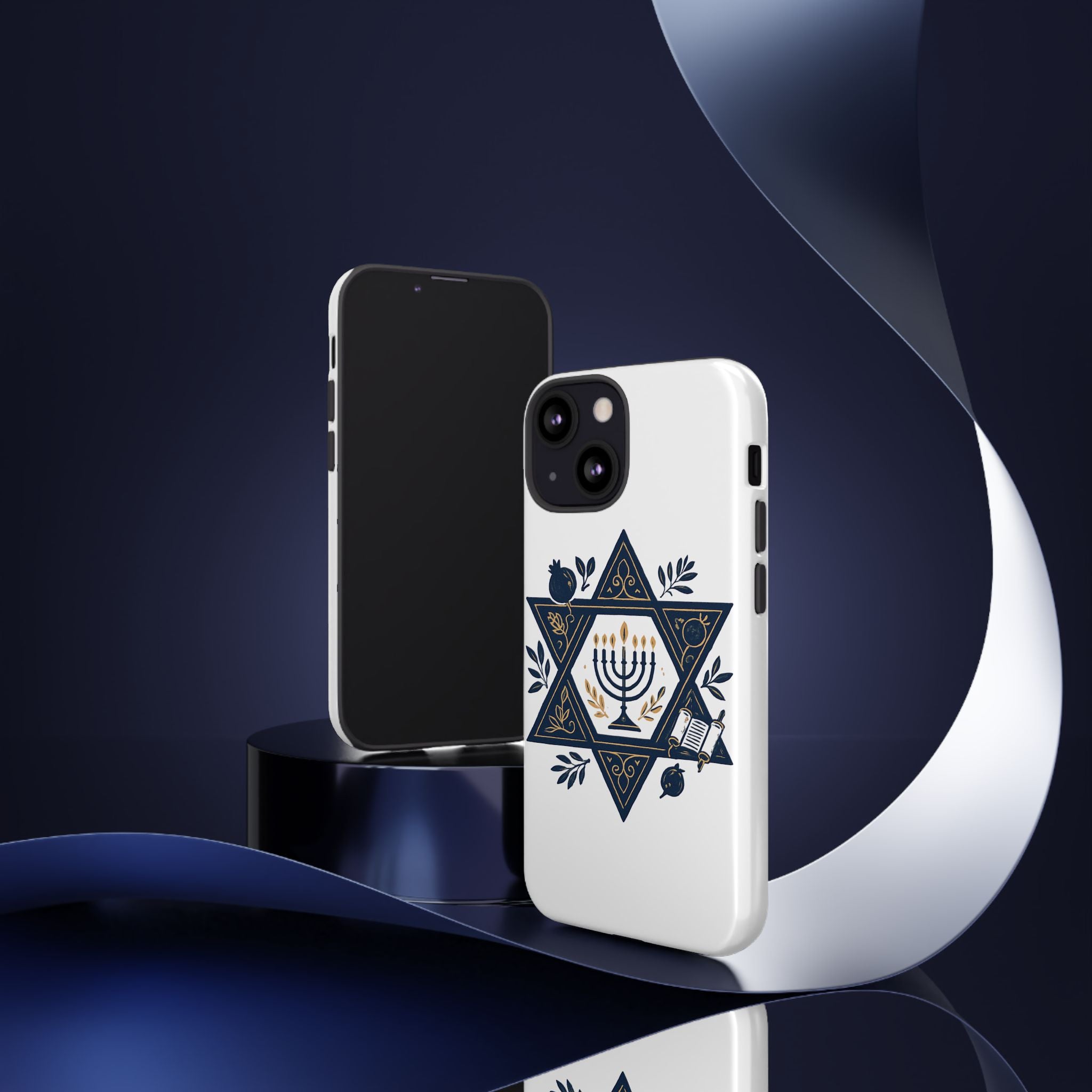 Jewish Star of David Menorah Phone Case — Jewish Hanukkah Symbol Protective Cover
