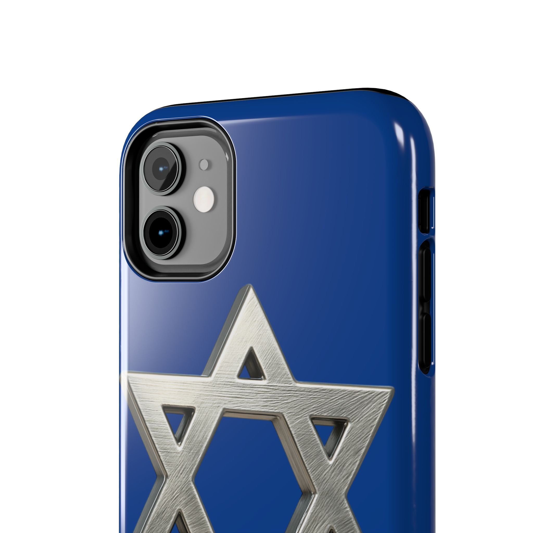 Jewish Blue Phone Case with Silver Star of David – Tough Protective Jewish Religious Design
