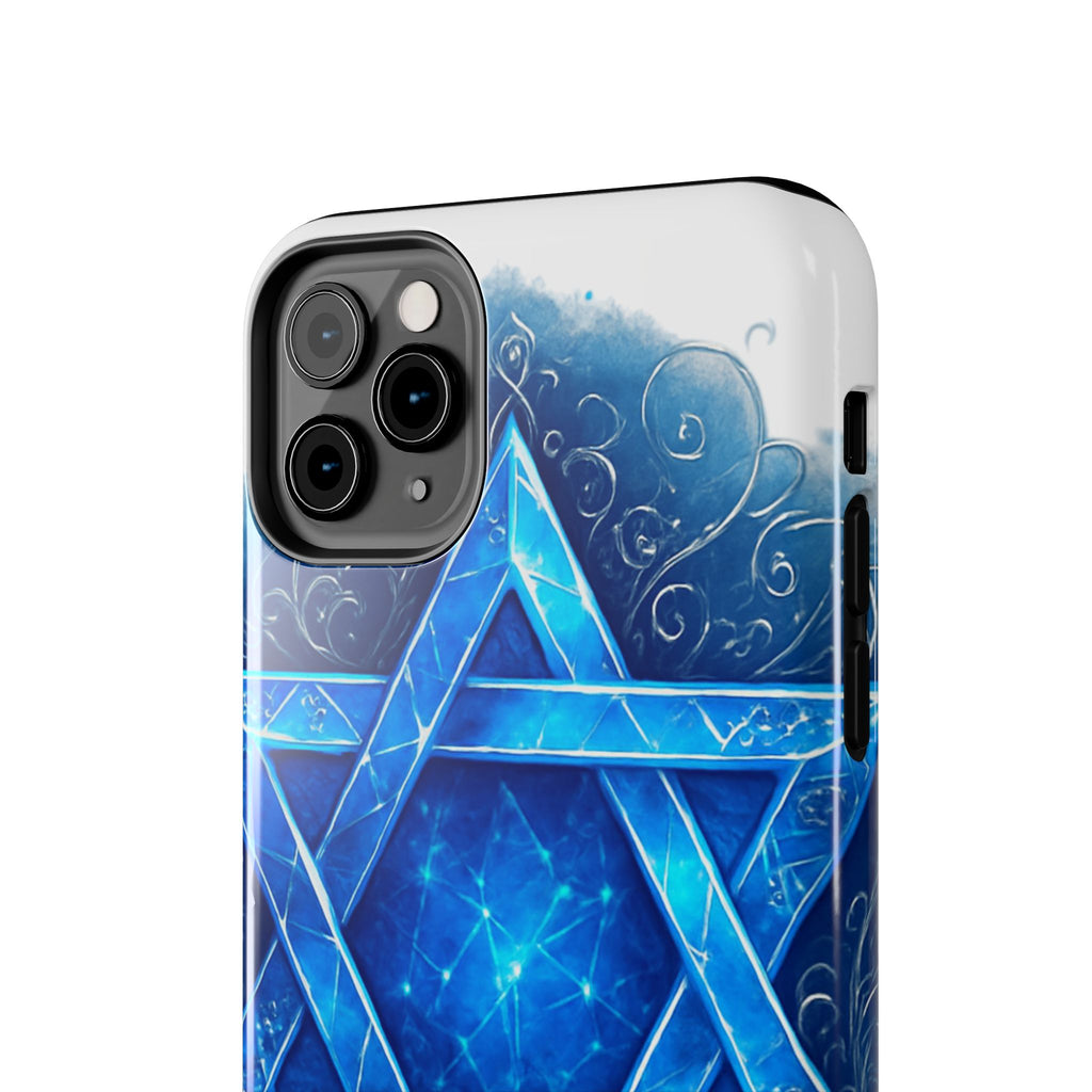 Jewish Star of David Blue Watercolor Tough Phone Case — Protective Jewish Symbol Phone Cover