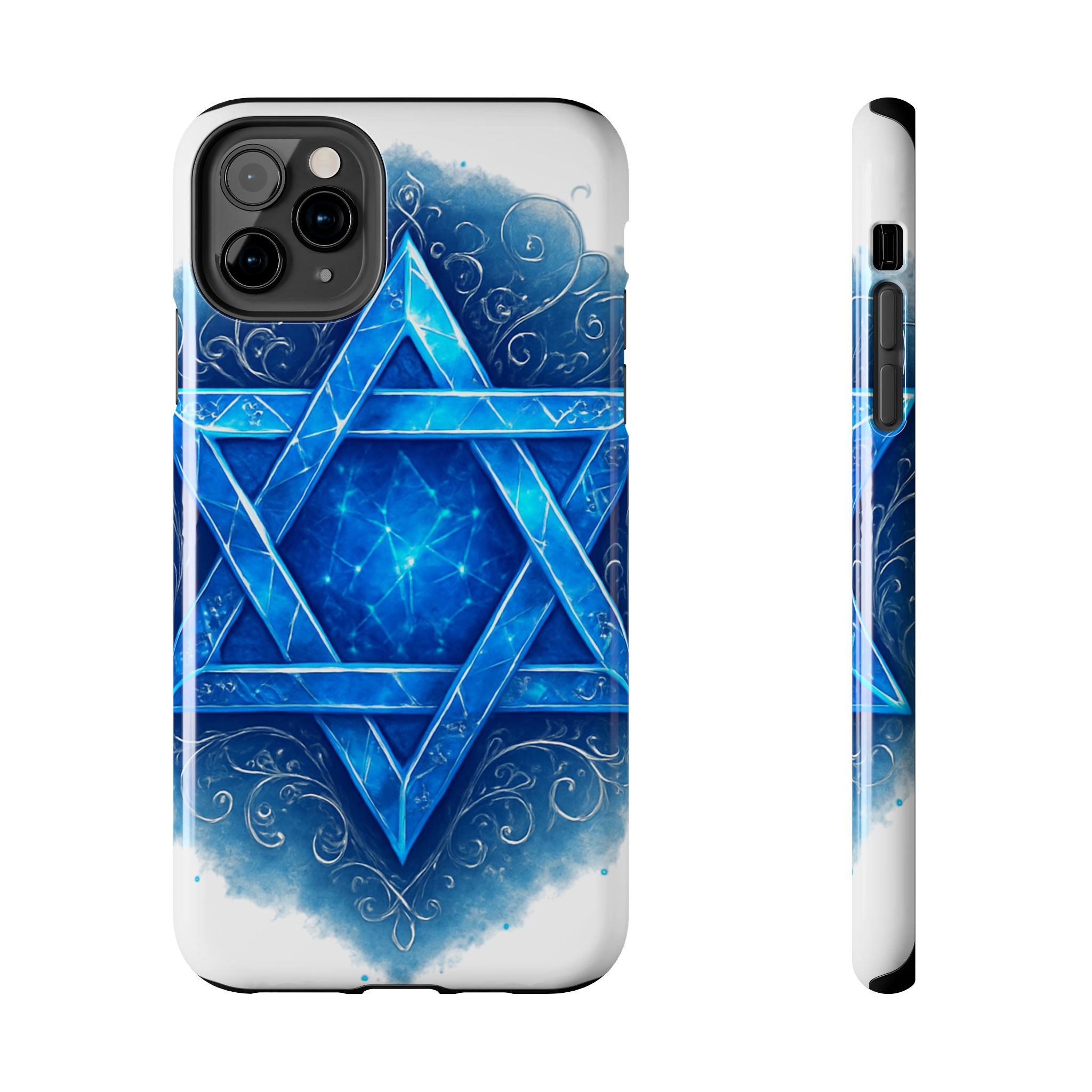Jewish Star of David Blue Watercolor Tough Phone Case — Protective Jewish Symbol Phone Cover