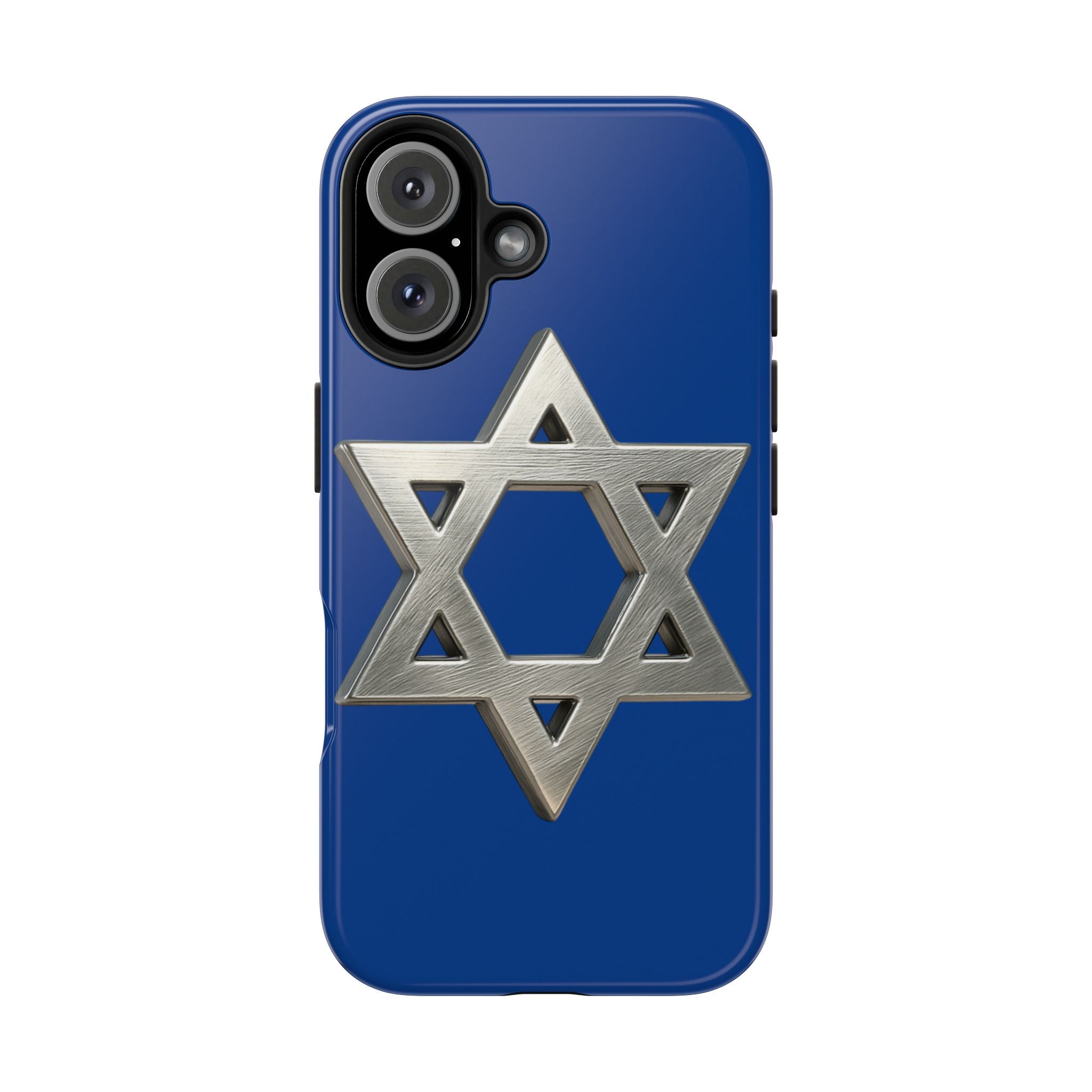 Jewish Blue Phone Case with Silver Star of David – Tough Protective Jewish Religious Design